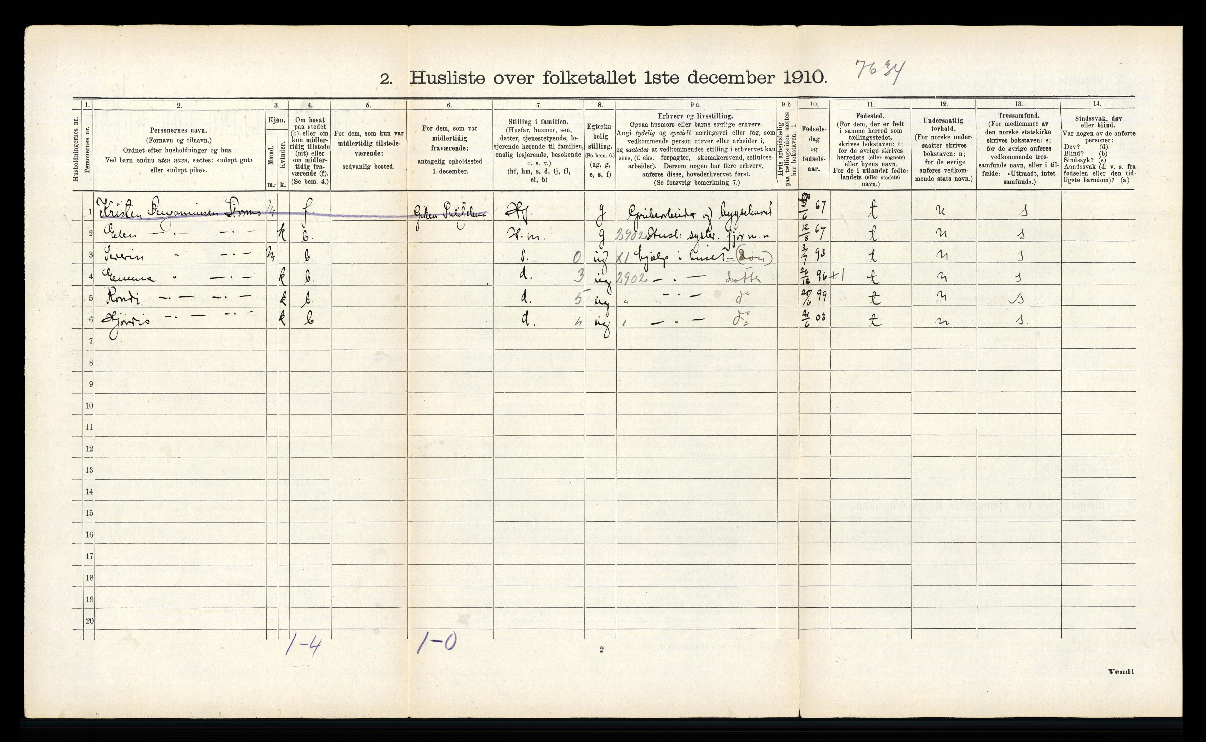 RA, 1910 census for Fauske, 1910, p. 571