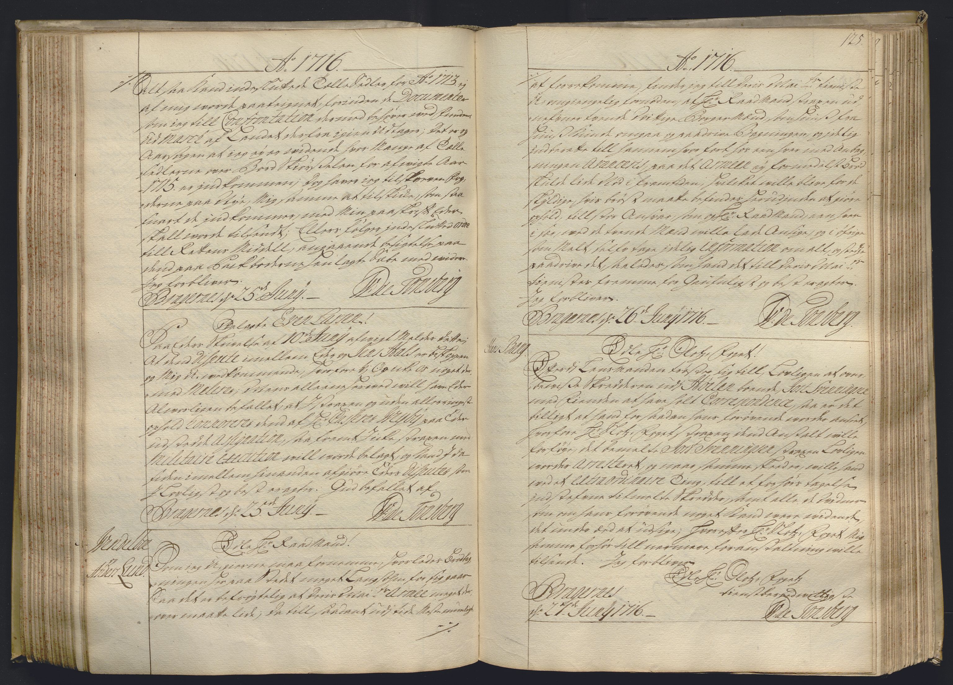 Kristiania stiftamt, AV/SAO-A-10386/B/Ba/L0004: Kopibok, 1715-1717, p. 124b-125a