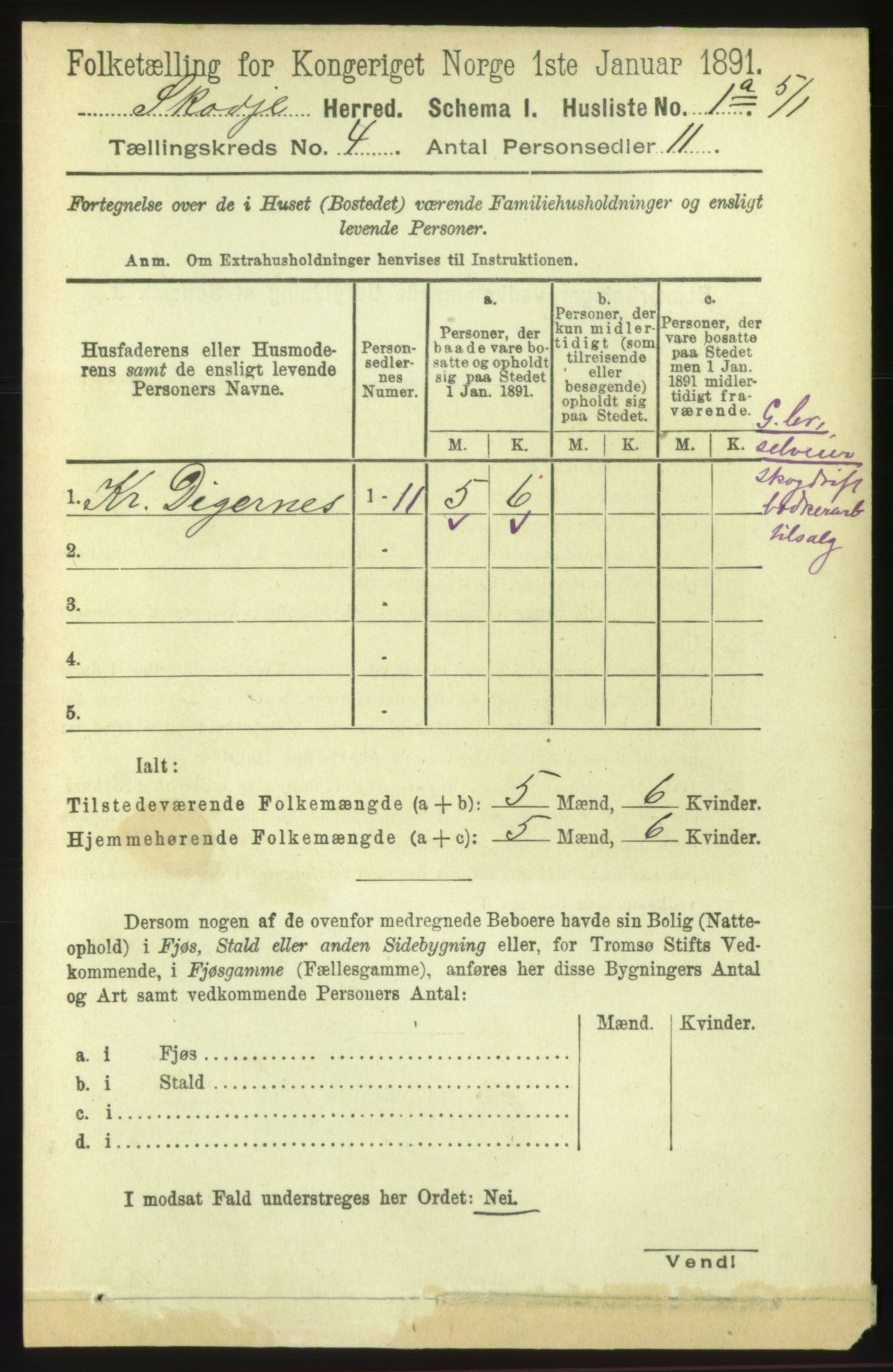 RA, 1891 census for 1529 Skodje, 1891, p. 559