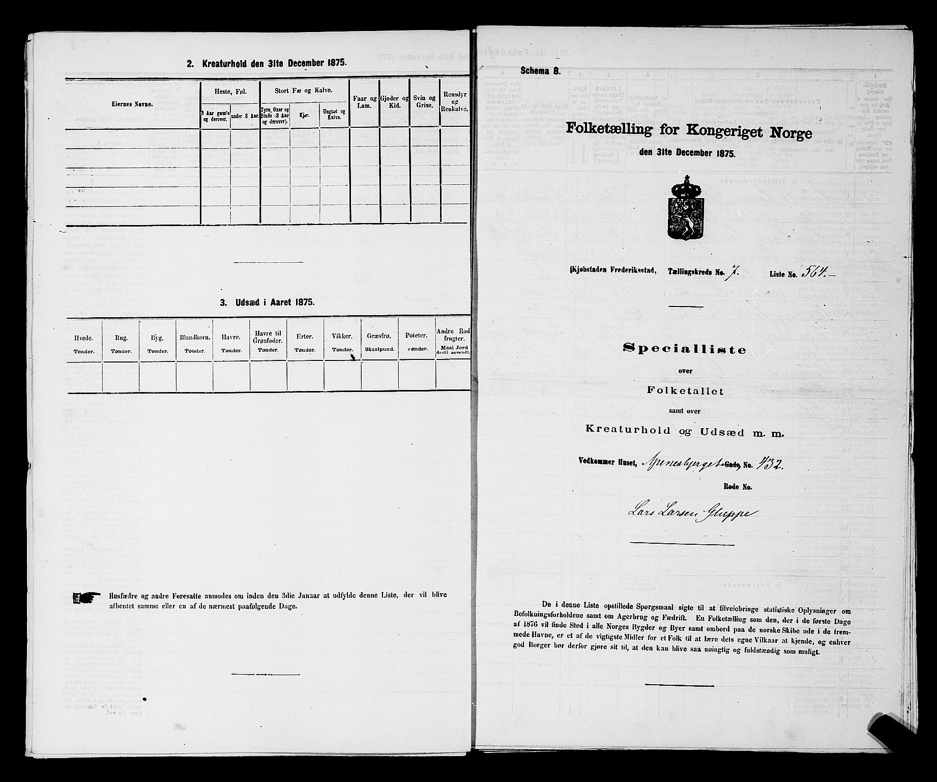 RA, 1875 census for 0103B Fredrikstad/Fredrikstad, 1875, p. 1291
