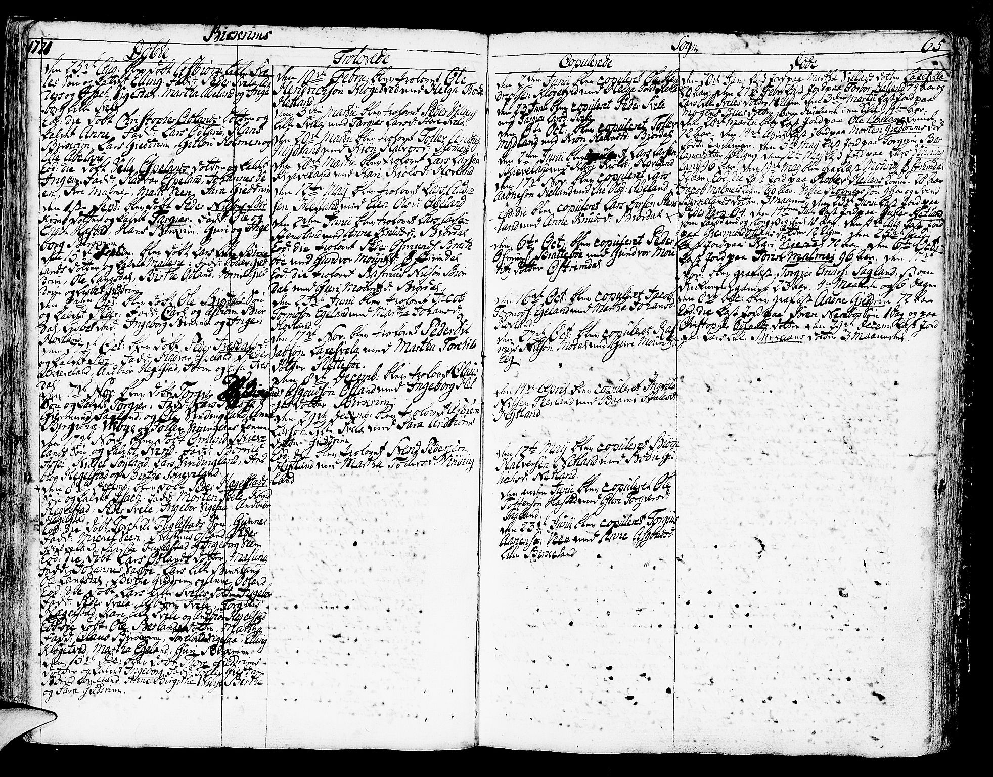 Helleland sokneprestkontor, SAST/A-101810: Parish register (official) no. A 2 /2, 1762-1791, p. 65