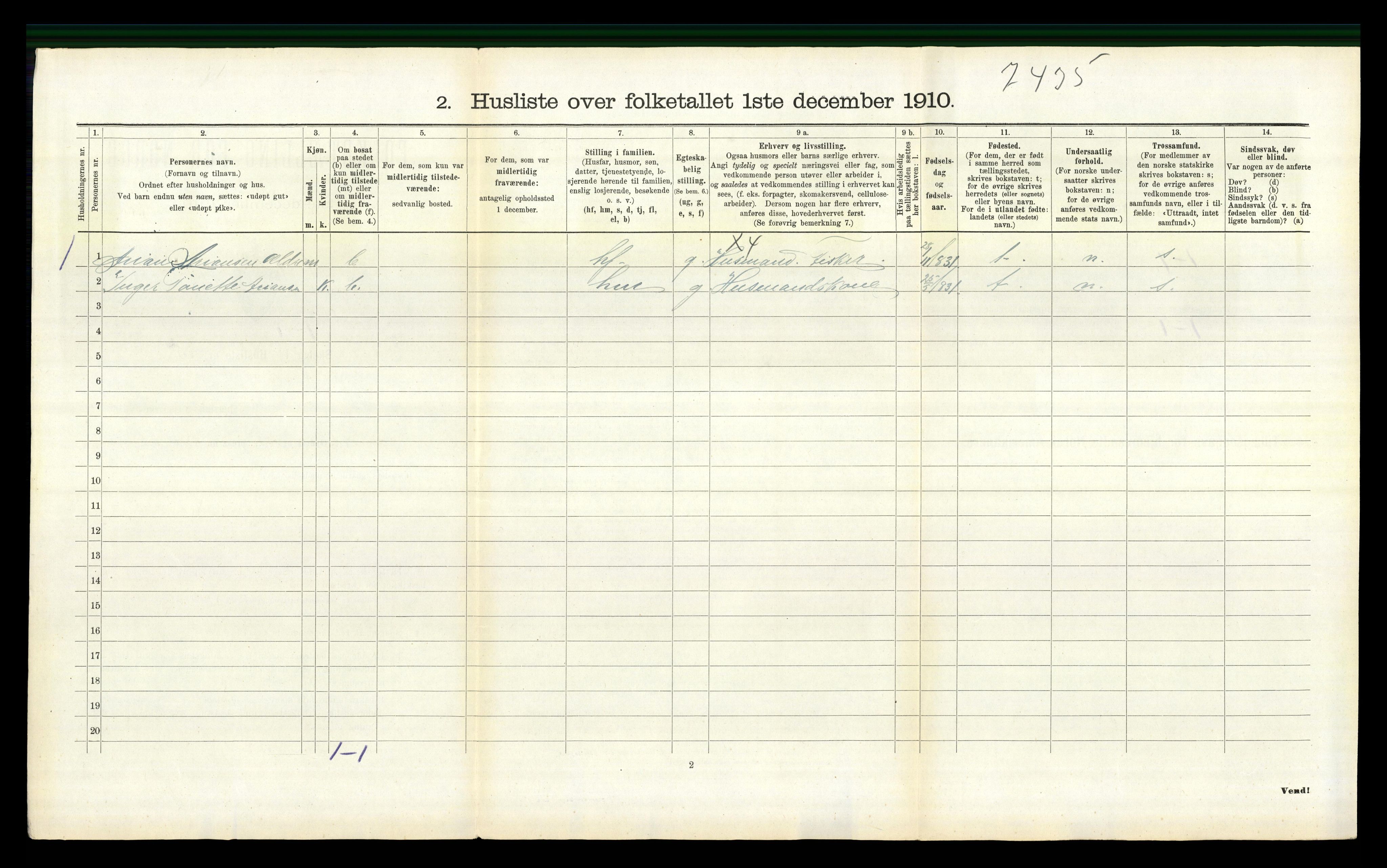 RA, 1910 census for Spangereid, 1910, p. 692