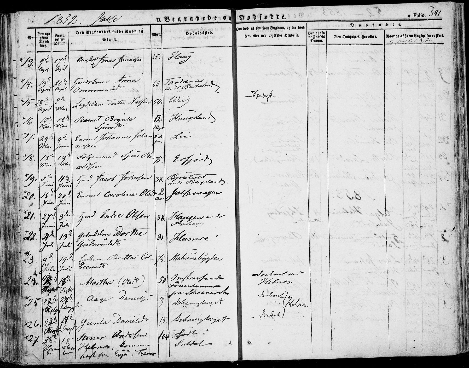 Jelsa sokneprestkontor, AV/SAST-A-101842/01/IV: Parish register (official) no. A 6.2, 1828-1853, p. 581