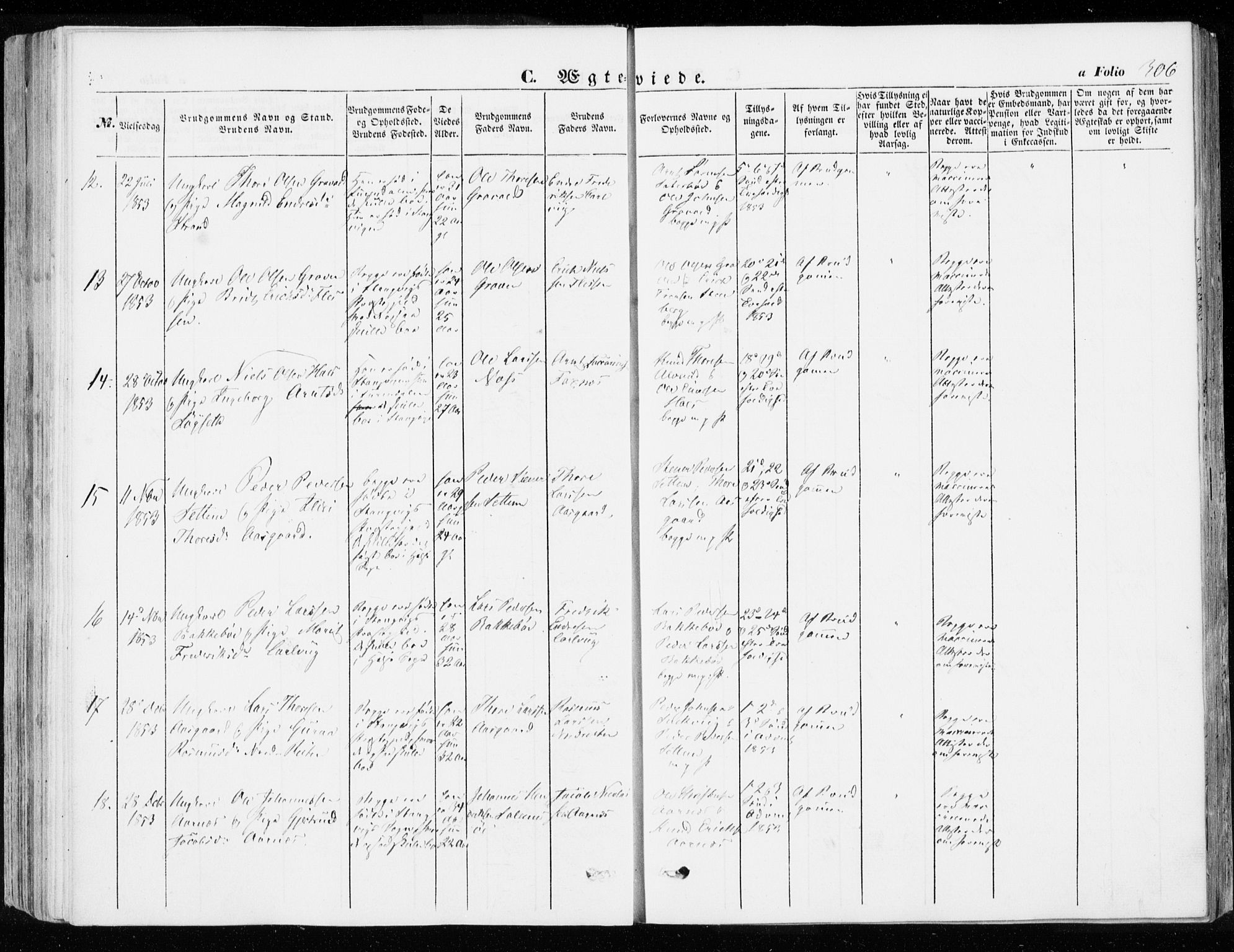 Ministerialprotokoller, klokkerbøker og fødselsregistre - Møre og Romsdal, AV/SAT-A-1454/592/L1026: Parish register (official) no. 592A04, 1849-1867, p. 306