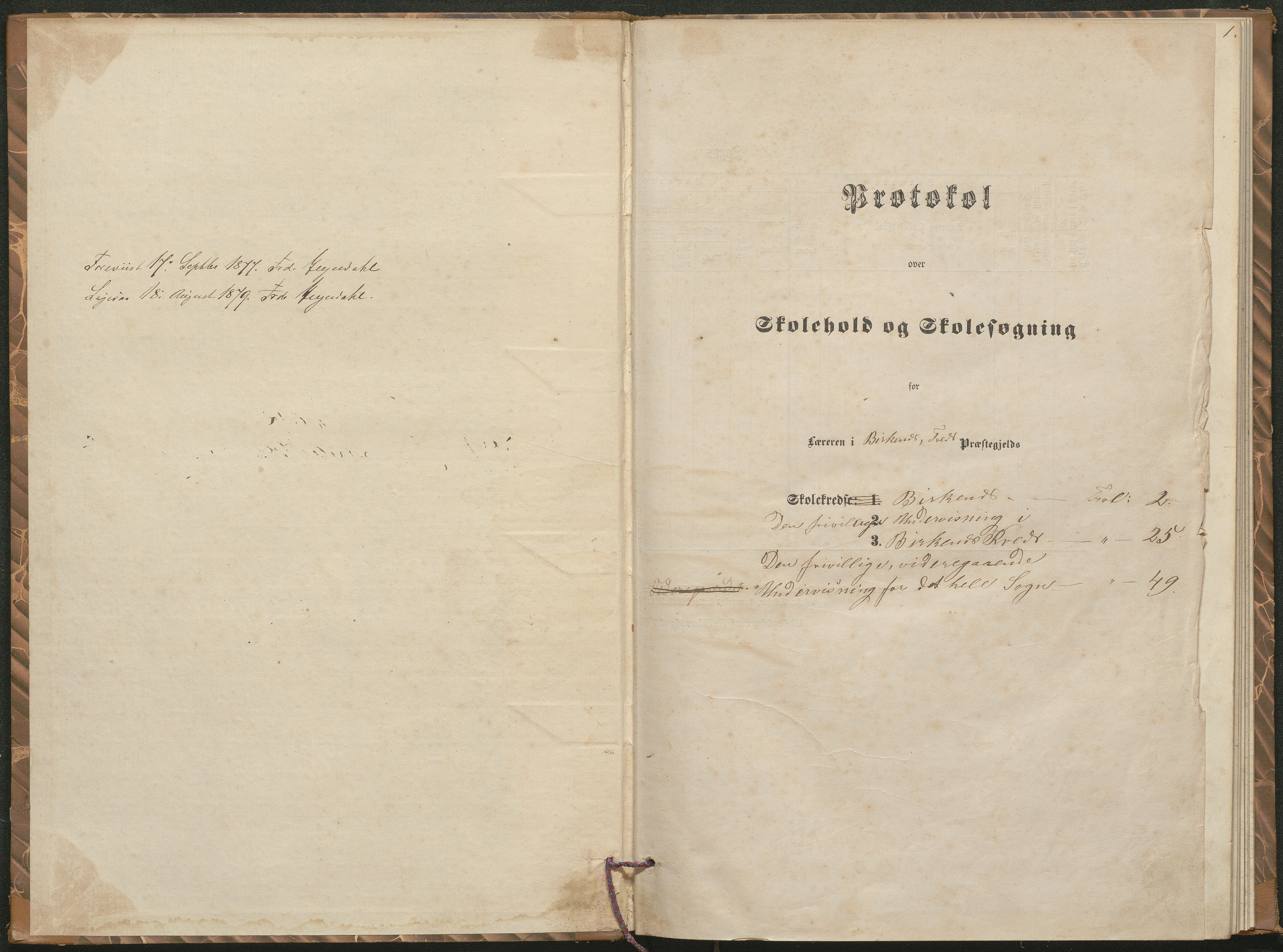 Birkenes kommune, Birkenes krets/Birkeland folkeskole frem til 1991, AAKS/KA0928-550a_91/F02/L0002: Skoleprotokoll, 1866-1878