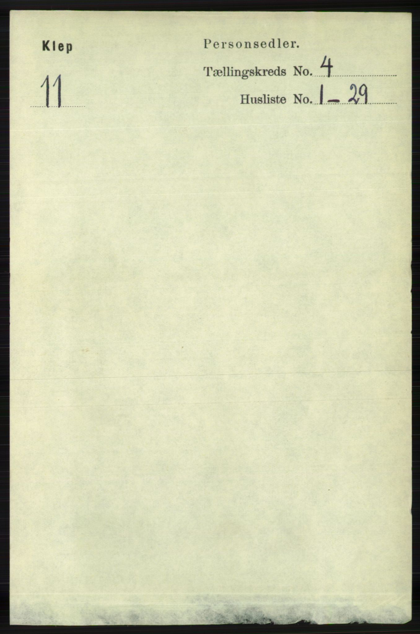 RA, 1891 census for 1120 Klepp, 1891, p. 948
