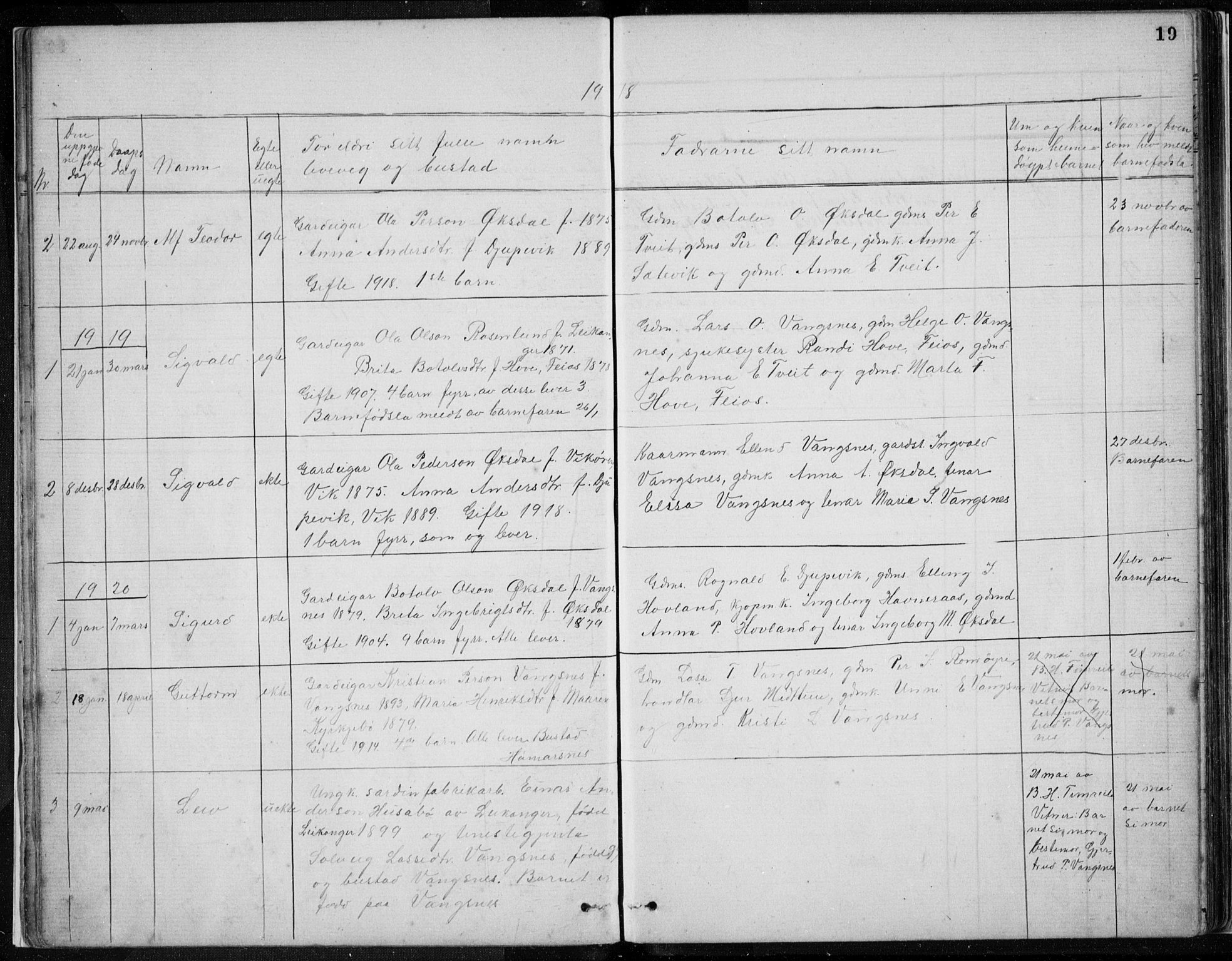 Vik sokneprestembete, AV/SAB-A-81501/H/Hab/Habc/L0002: Parish register (copy) no. C 2, 1880-1934, p. 19