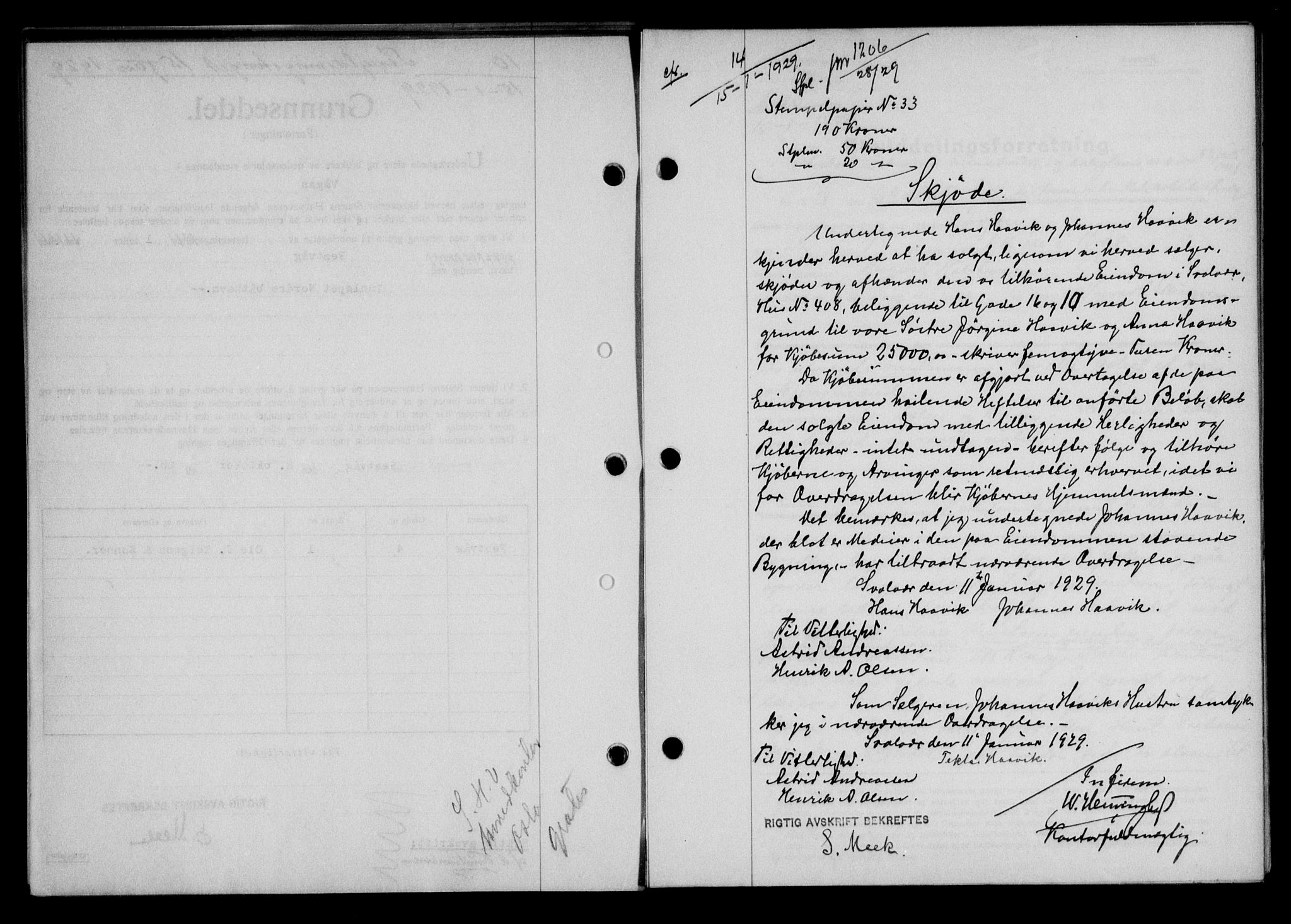 Lofoten sorenskriveri, AV/SAT-A-0017/1/2/2C/L0019b: Mortgage book no. 19b, 1929-1929, Deed date: 15.01.1929