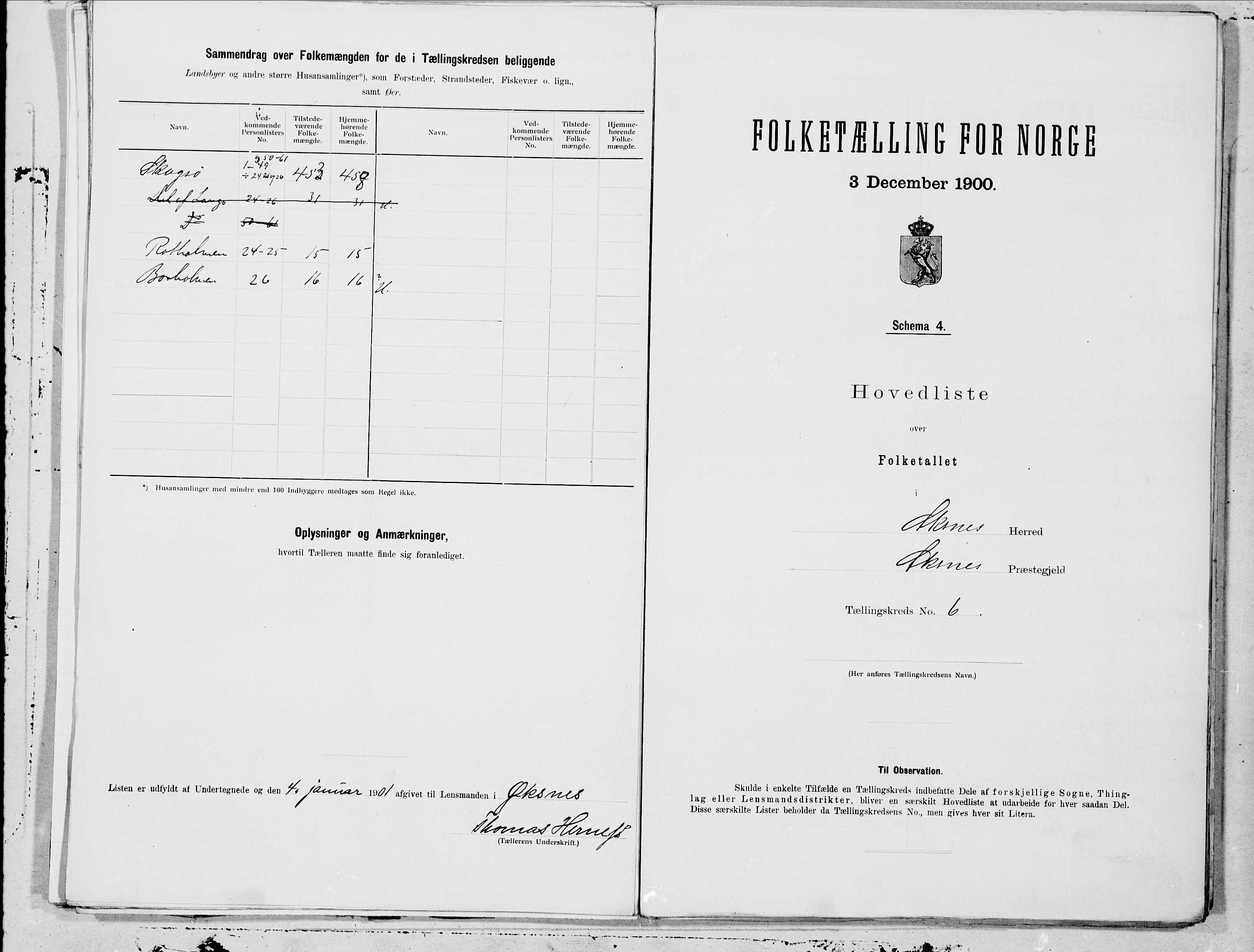 SAT, 1900 census for Øksnes, 1900, p. 13