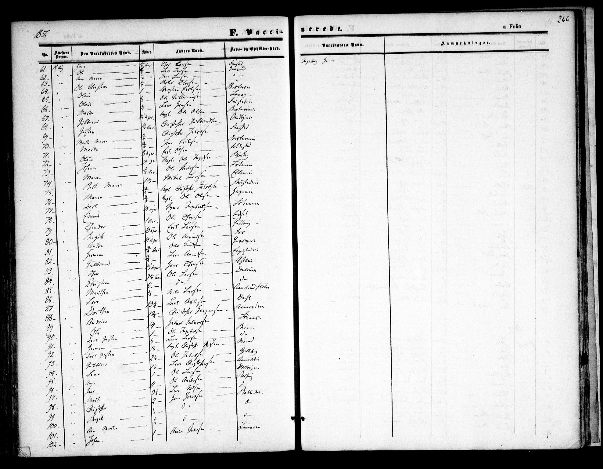 Nannestad prestekontor Kirkebøker, AV/SAO-A-10414a/F/Fa/L0011: Parish register (official) no. I 11, 1850-1859, p. 266