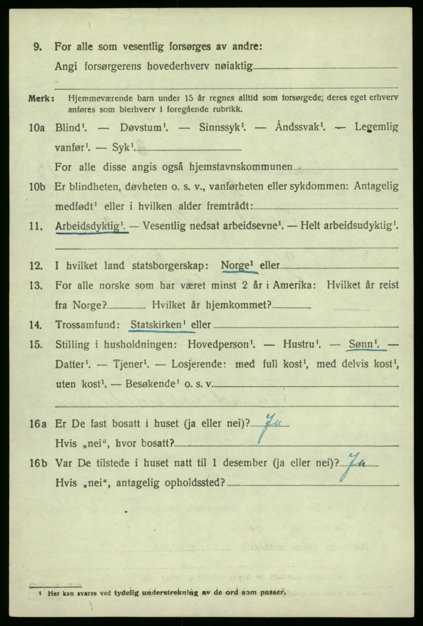 SAB, 1920 census for Lindås, 1920, p. 9302