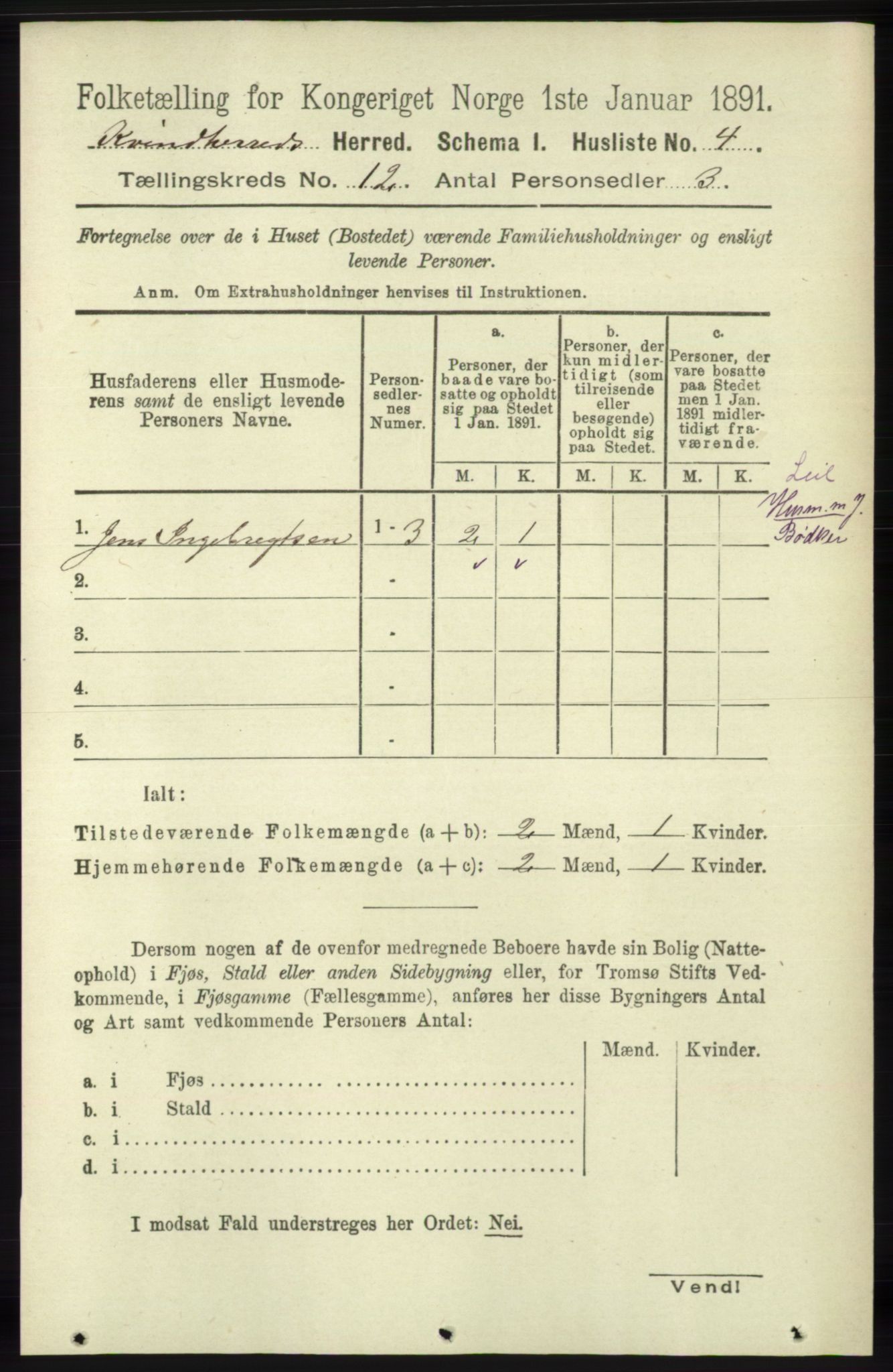 RA, 1891 census for 1224 Kvinnherad, 1891, p. 3923