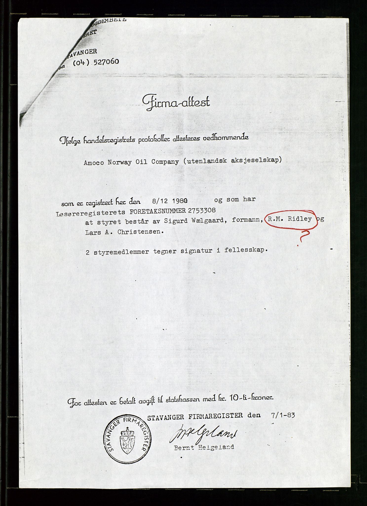 Pa 1740 - Amoco Norway Oil Company, AV/SAST-A-102405/22/A/Aa/L0001: Styreprotokoller og sakspapirer, 1965-1999, p. 48