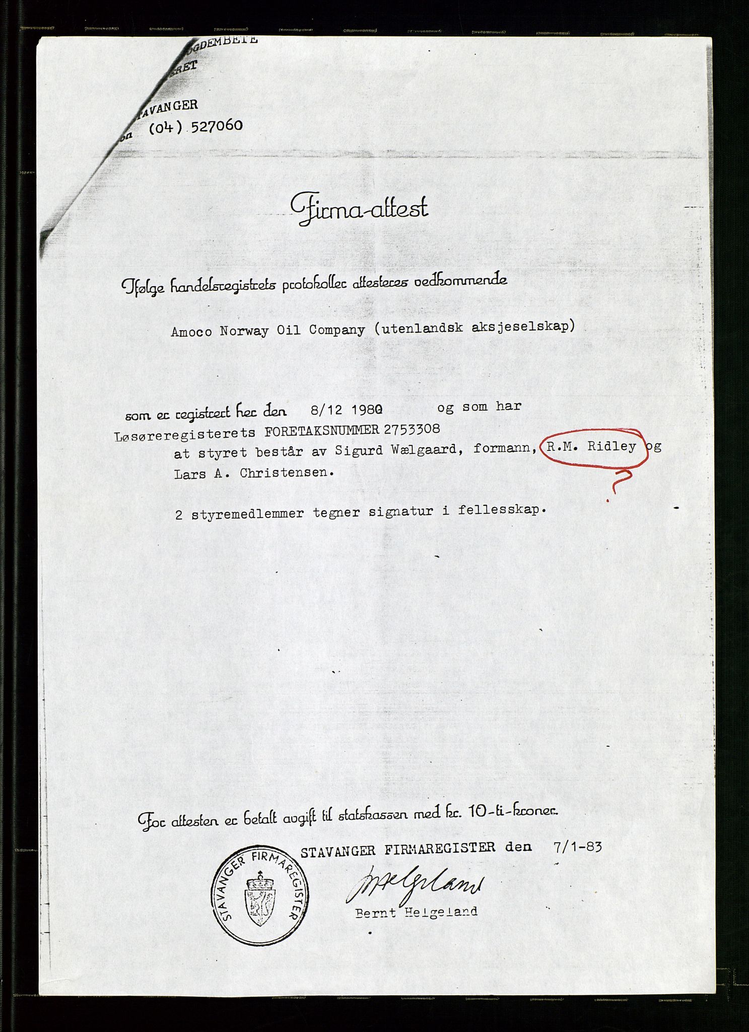 Pa 1740 - Amoco Norway Oil Company, SAST/A-102405/22/A/Aa/L0001: Styreprotokoller og sakspapirer, 1965-1999, p. 48