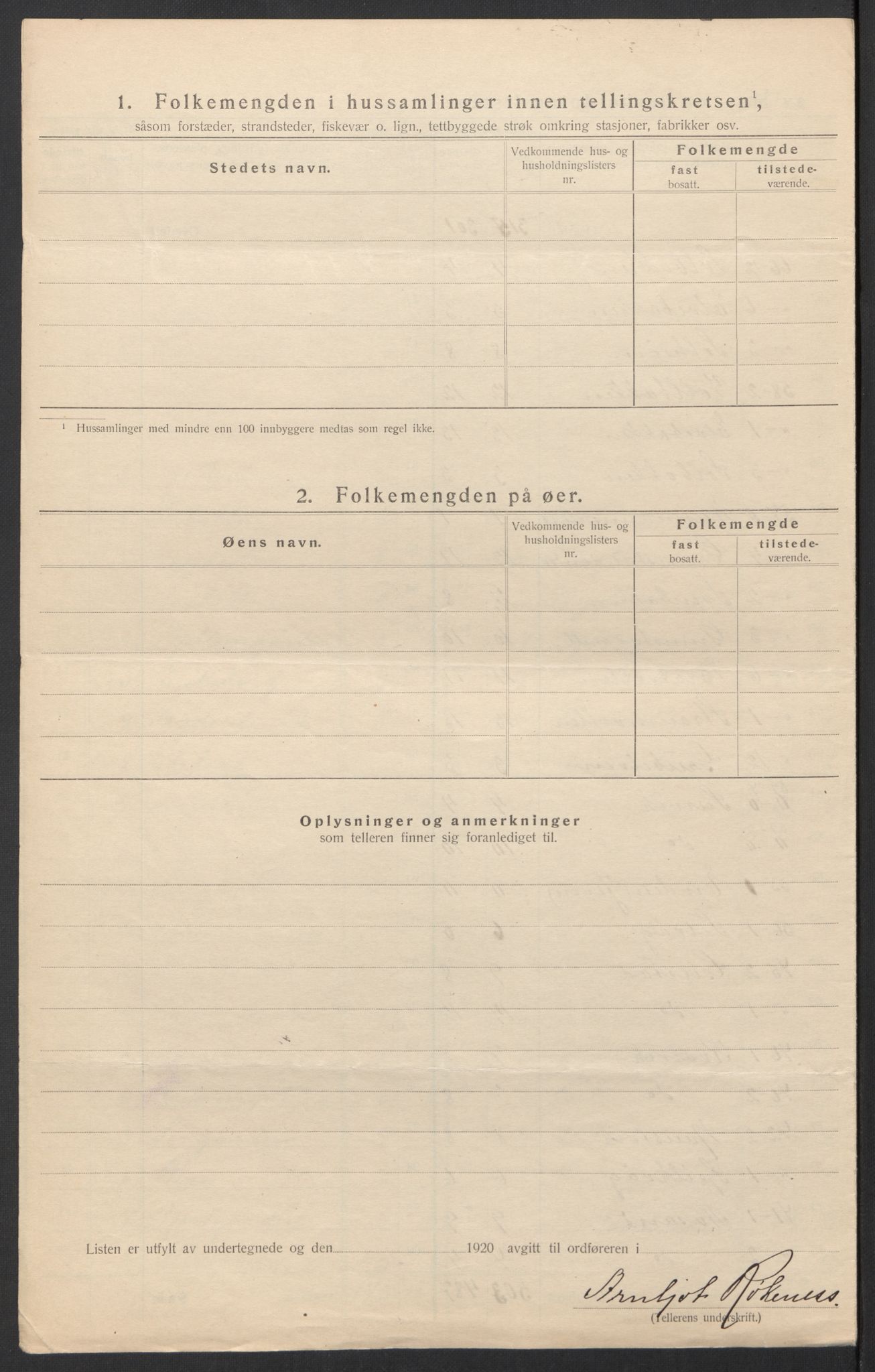 SAT, 1920 census for Bø, 1920, p. 42