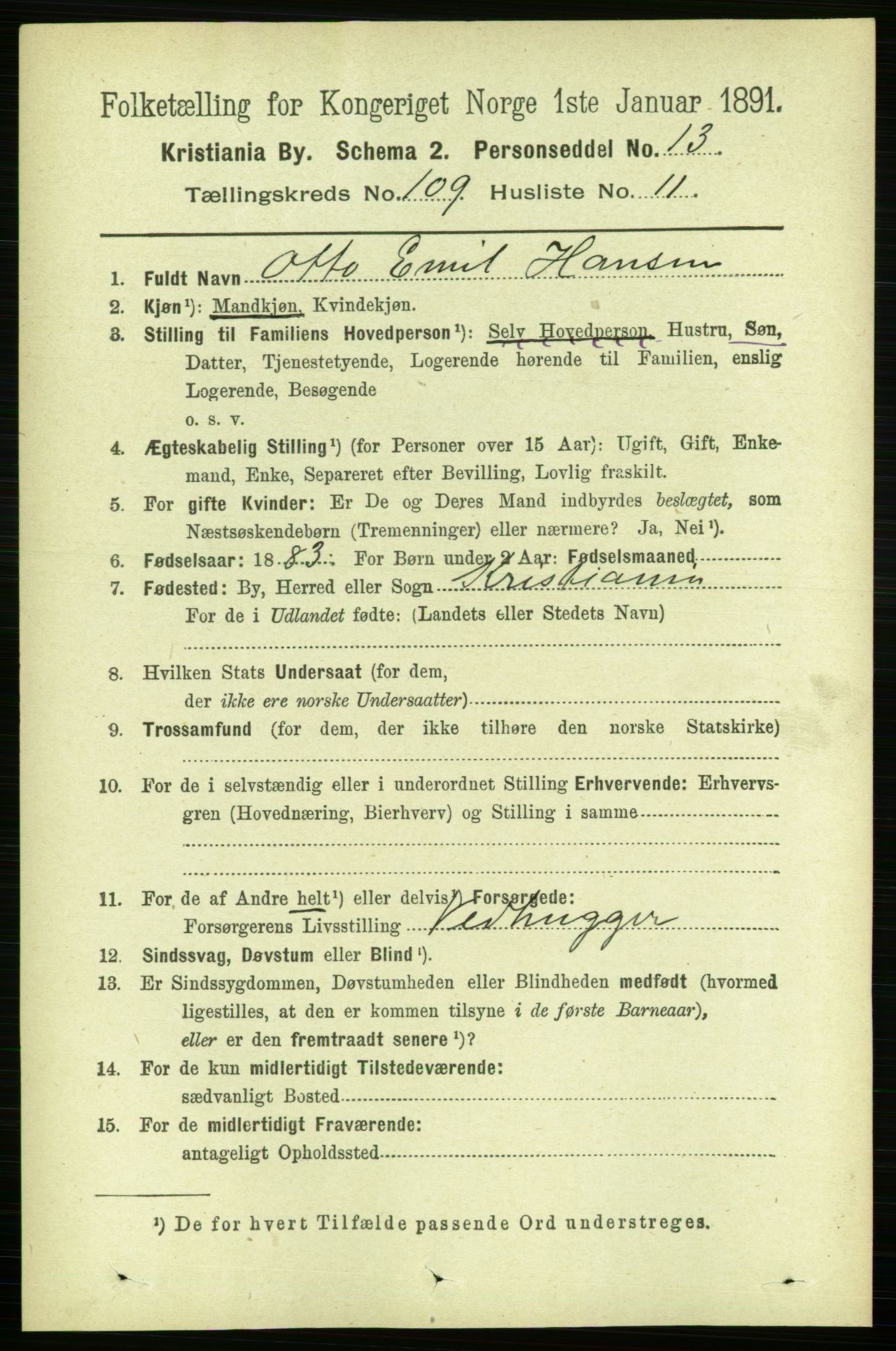 RA, 1891 census for 0301 Kristiania, 1891, p. 56645