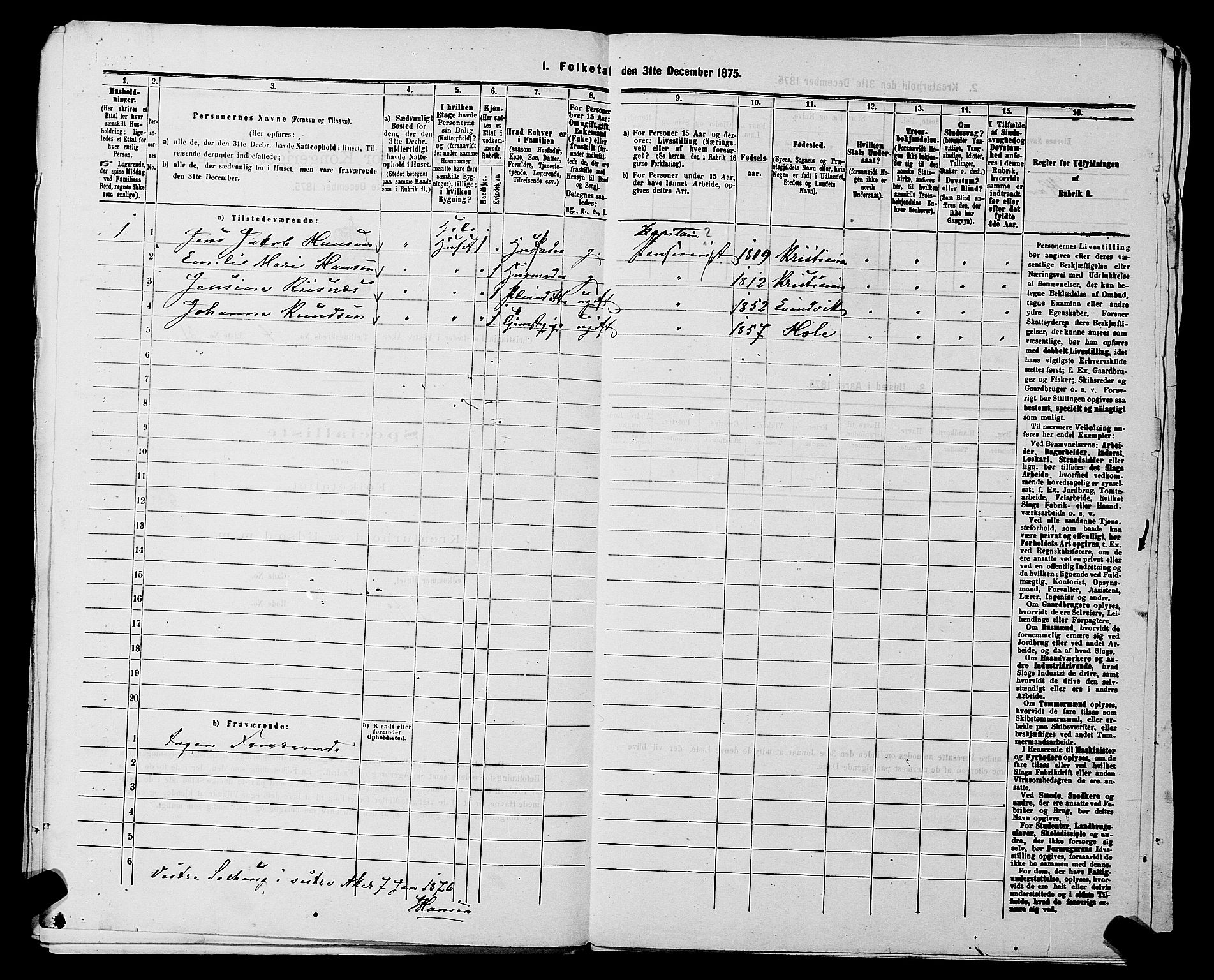 RA, 1875 census for 0218aP Vestre Aker, 1875, p. 2348