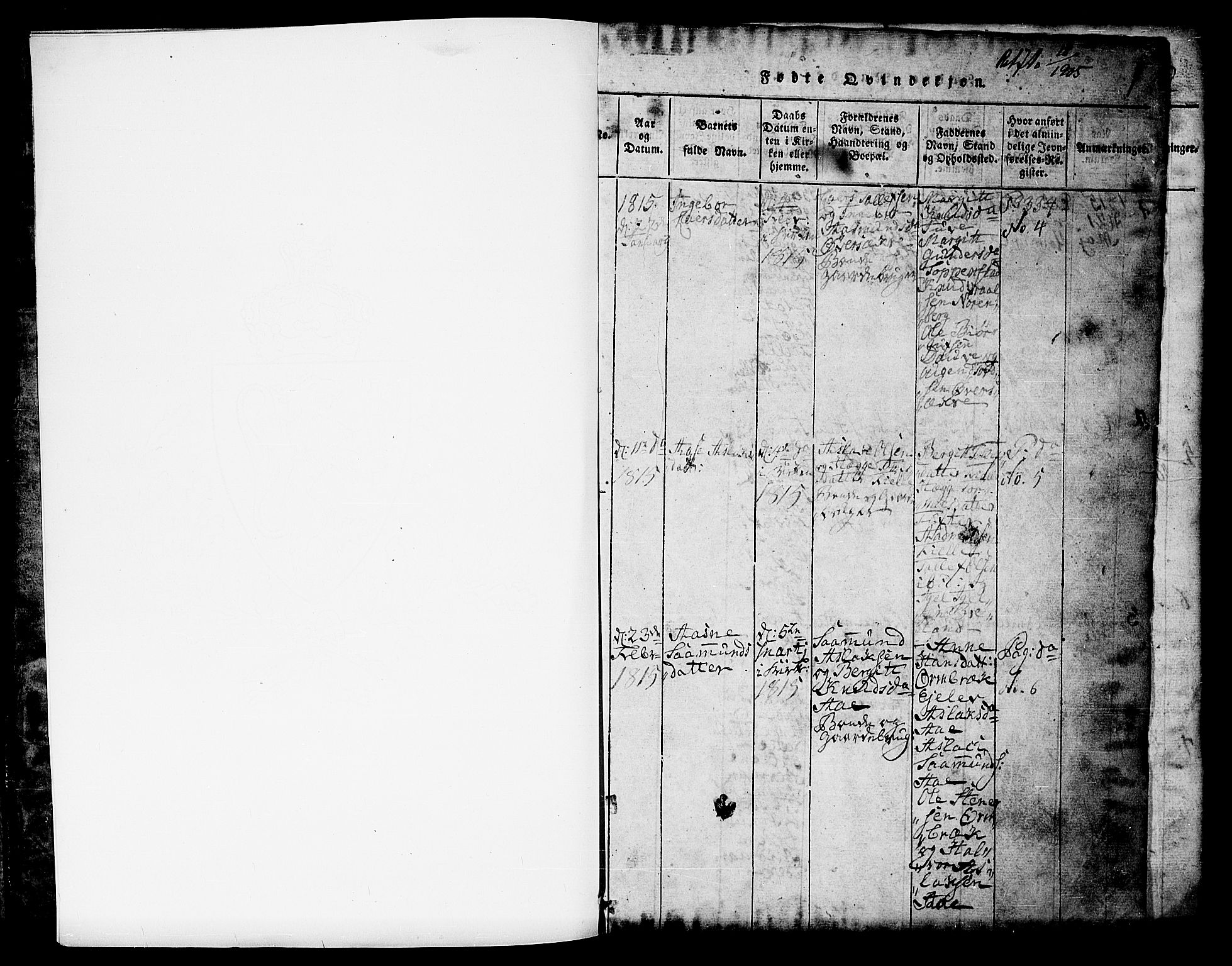 Lårdal kirkebøker, AV/SAKO-A-284/G/Gc/L0001: Parish register (copy) no. III 1, 1815-1854, p. 1