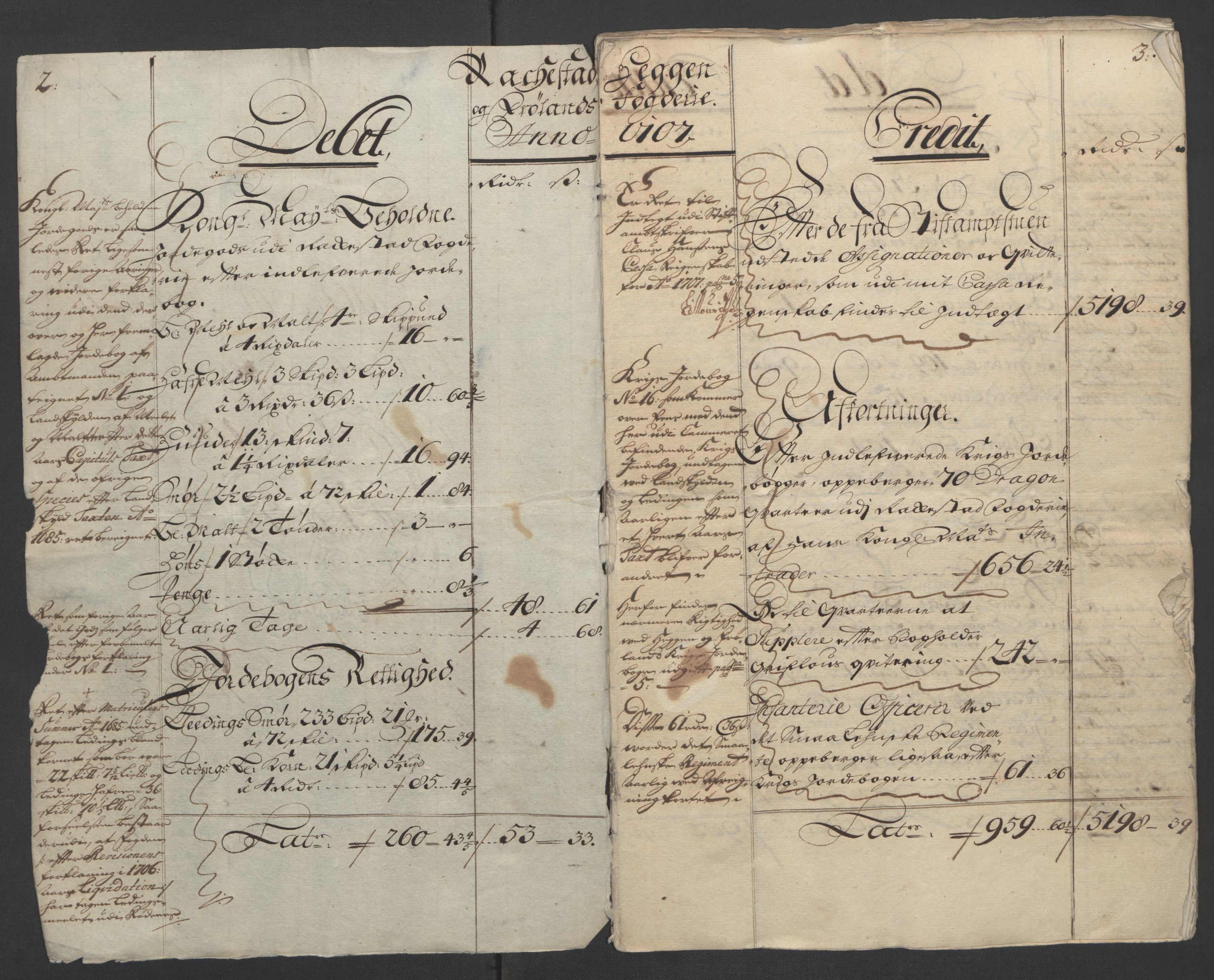 Rentekammeret inntil 1814, Reviderte regnskaper, Fogderegnskap, AV/RA-EA-4092/R07/L0299: Fogderegnskap Rakkestad, Heggen og Frøland, 1707, p. 4