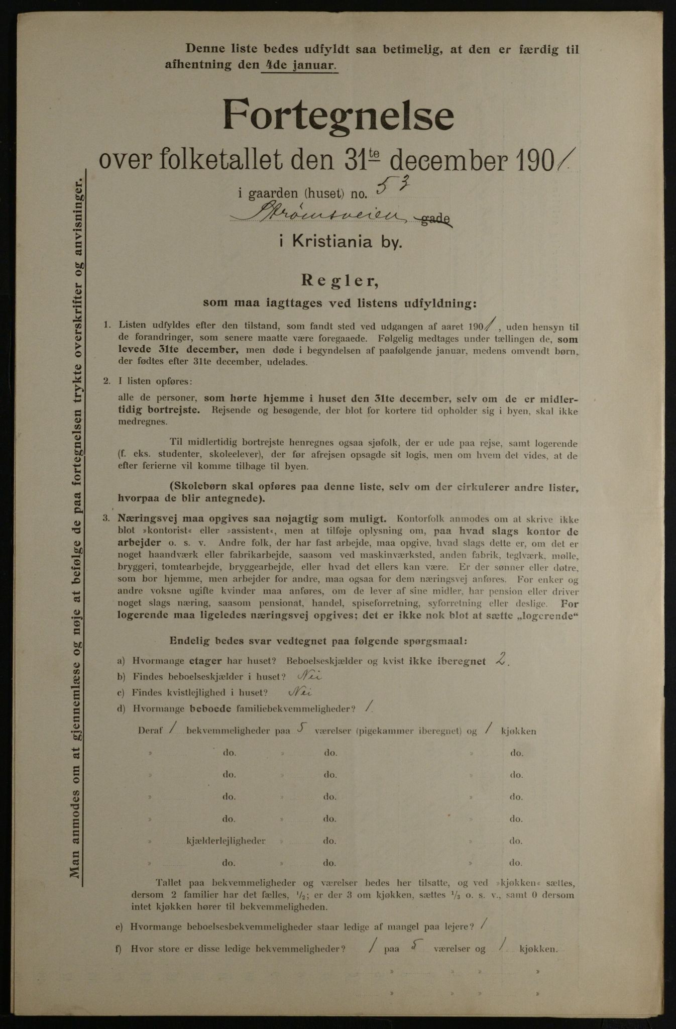 OBA, Municipal Census 1901 for Kristiania, 1901, p. 16097