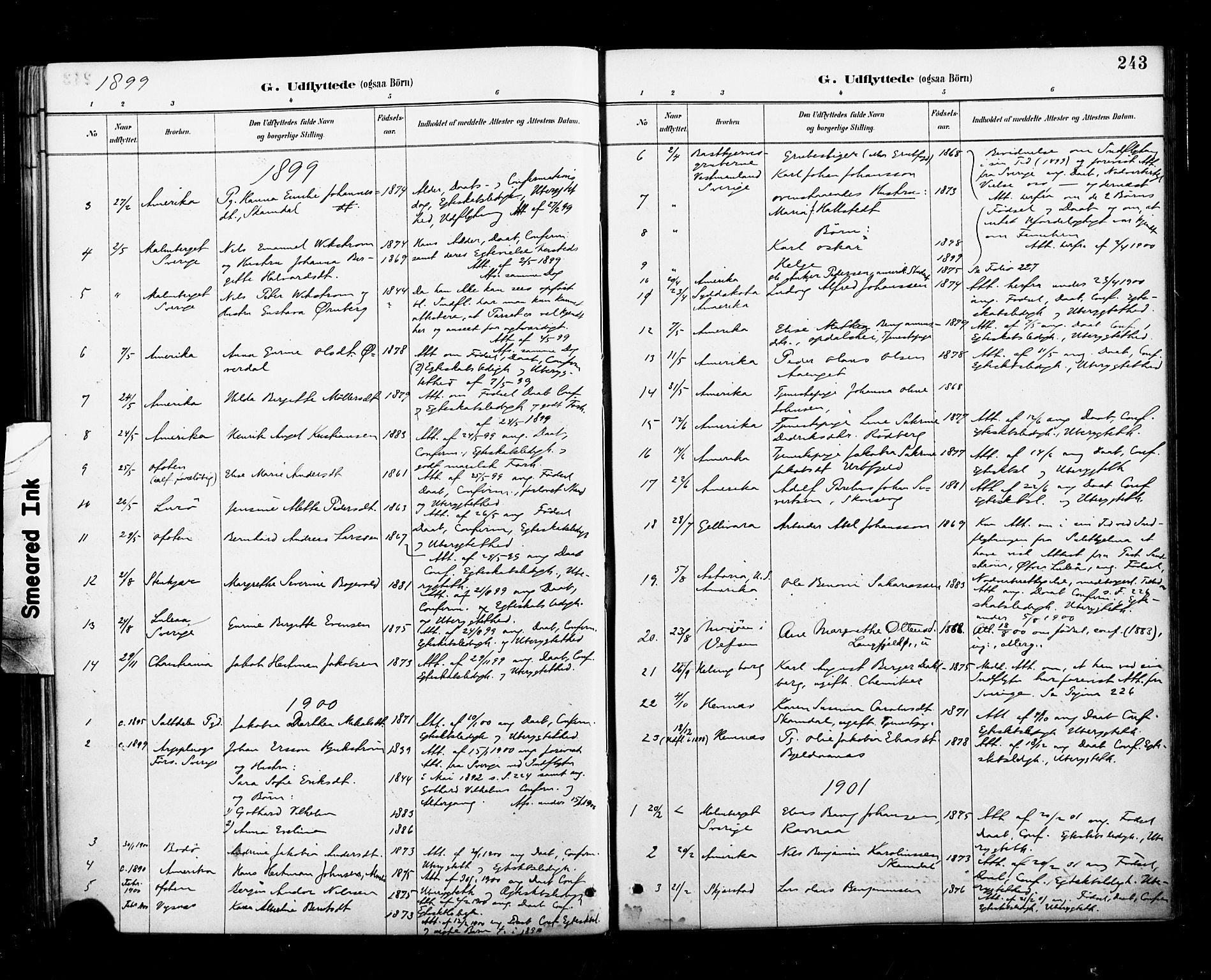 Ministerialprotokoller, klokkerbøker og fødselsregistre - Nordland, SAT/A-1459/827/L0401: Parish register (official) no. 827A13, 1887-1905, p. 243