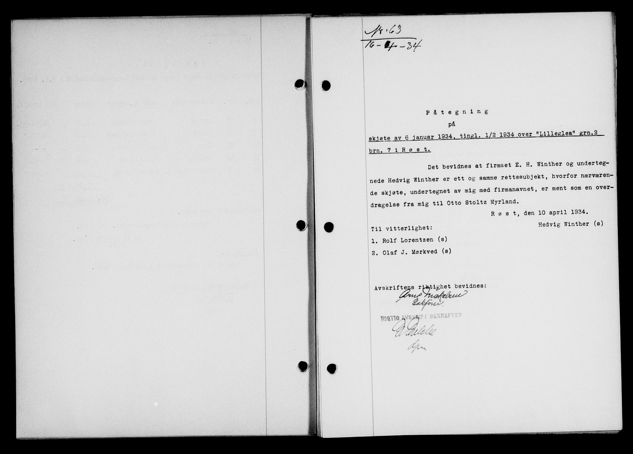 Lofoten sorenskriveri, SAT/A-0017/1/2/2C/L0029b: Mortgage book no. 29b, 1934-1934, Deed date: 16.04.1934