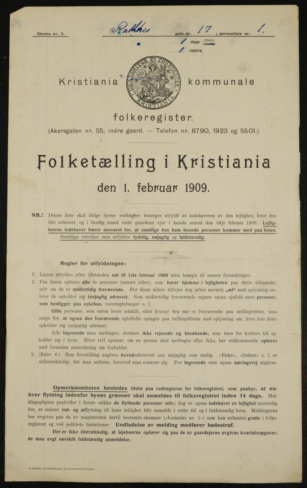 OBA, Municipal Census 1909 for Kristiania, 1909, p. 74928