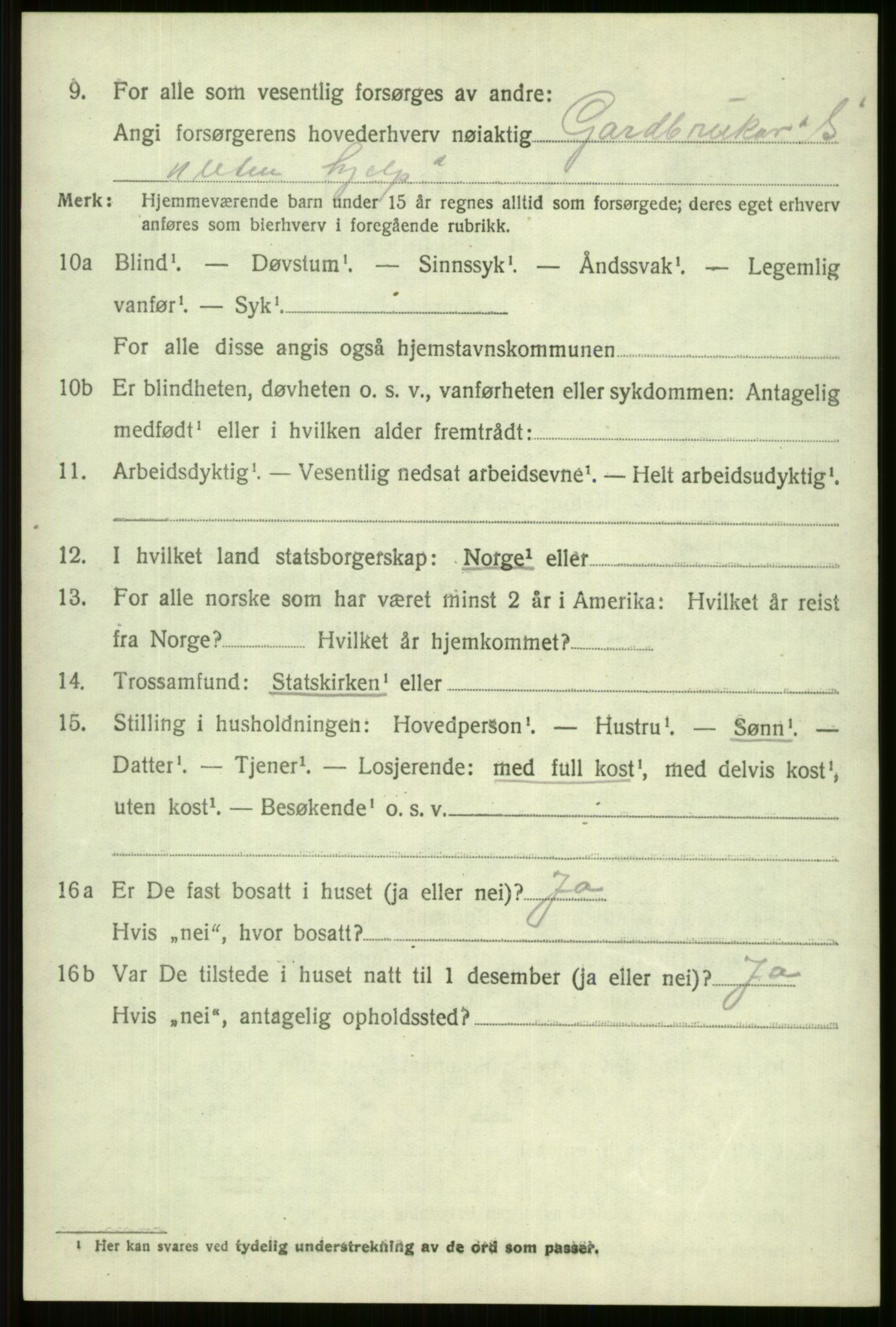 SAB, 1920 census for Vossestrand, 1920, p. 2755