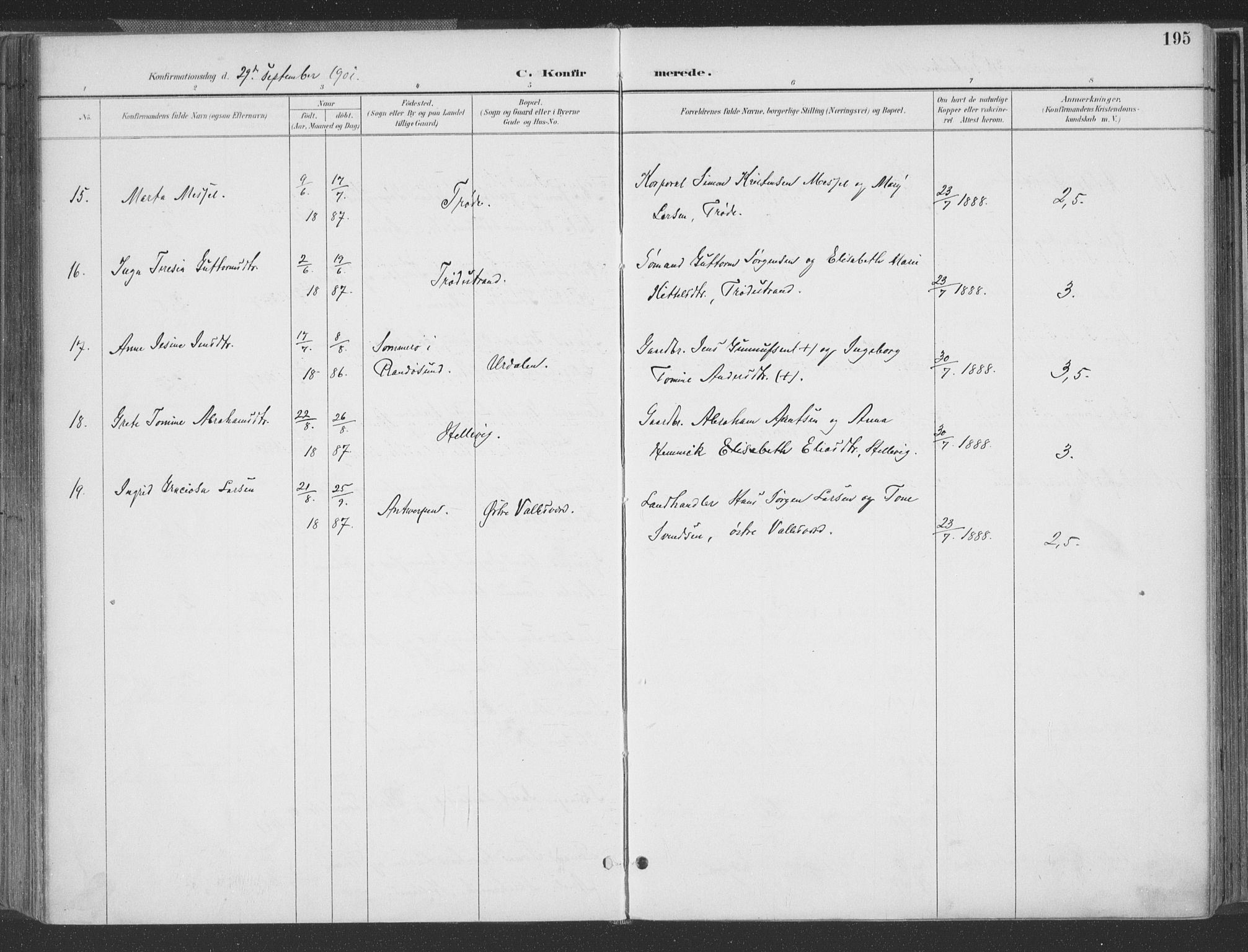 Høvåg sokneprestkontor, AV/SAK-1111-0025/F/Fa/L0006: Parish register (official) no. A 6, 1894-1923, p. 195