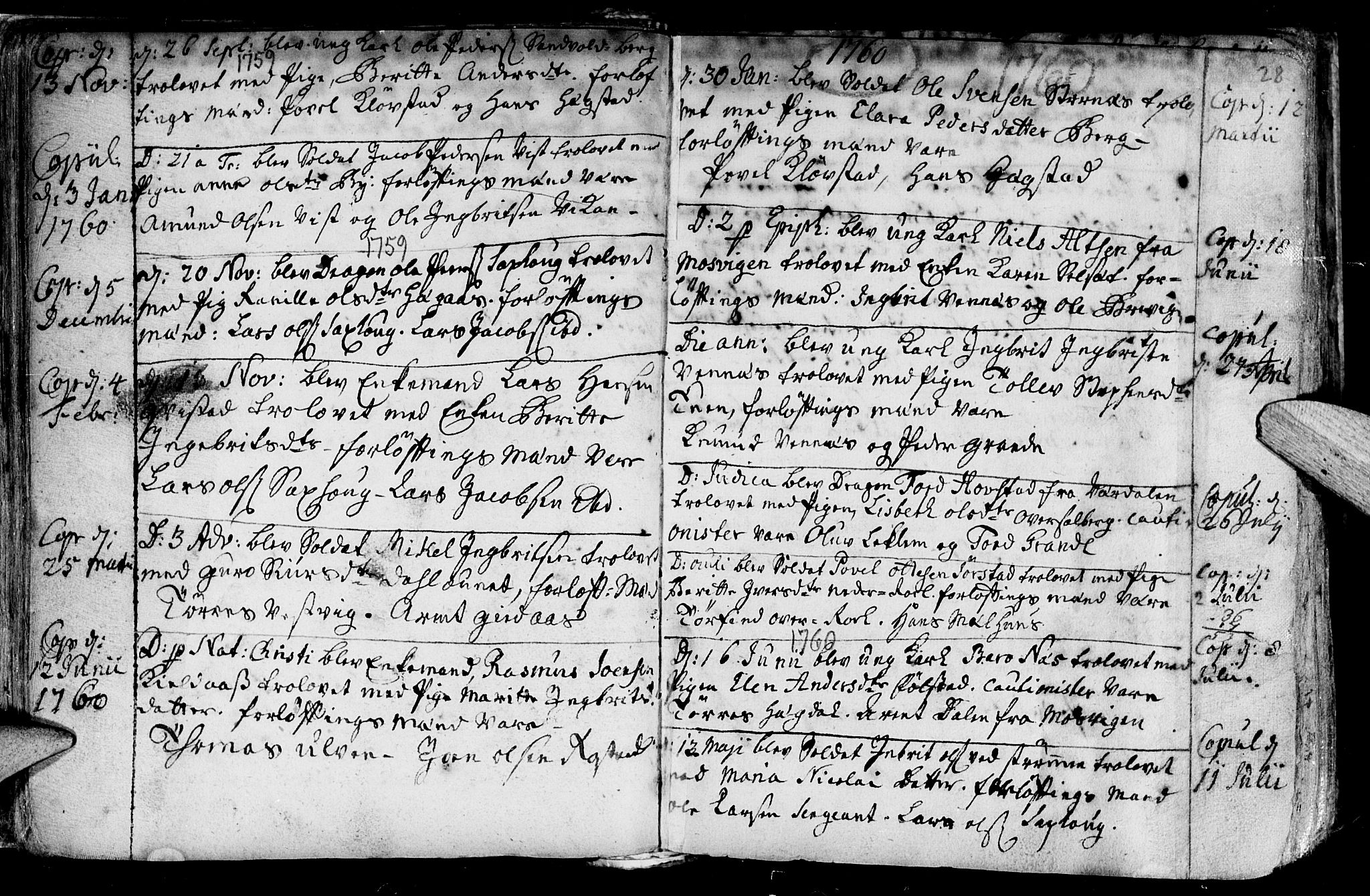 Ministerialprotokoller, klokkerbøker og fødselsregistre - Nord-Trøndelag, SAT/A-1458/730/L0272: Parish register (official) no. 730A01, 1733-1764, p. 28