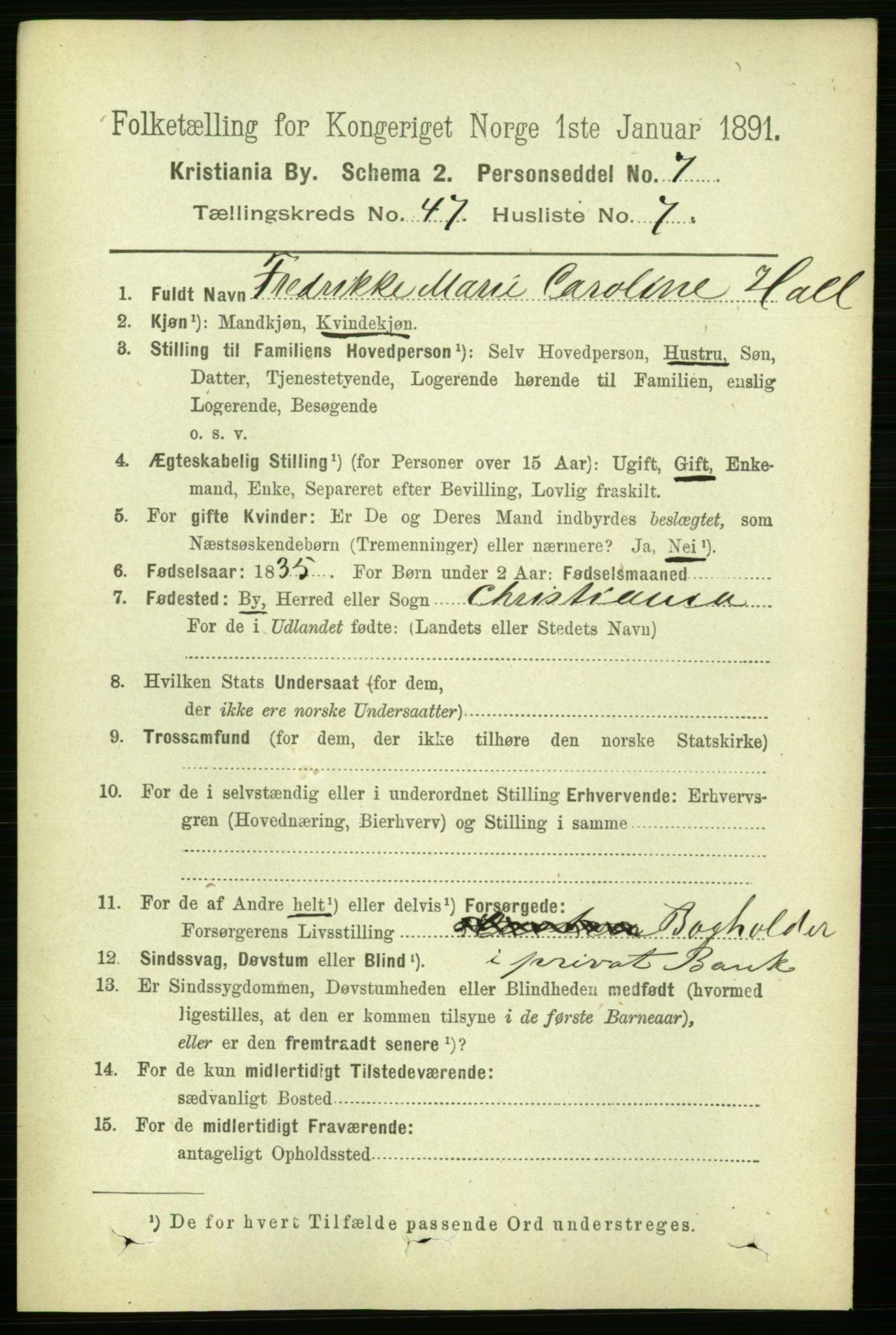 RA, 1891 census for 0301 Kristiania, 1891, p. 28258