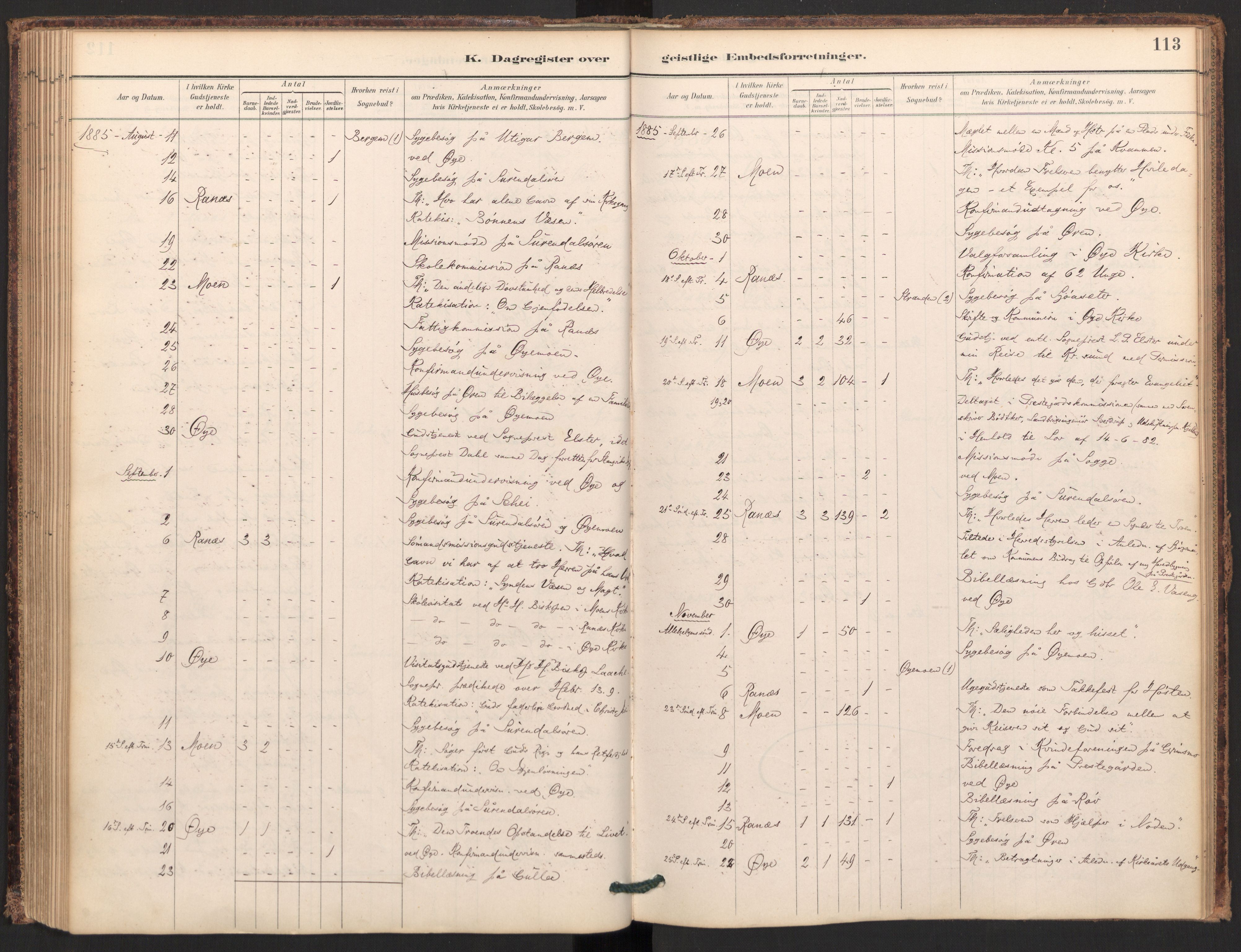 Ministerialprotokoller, klokkerbøker og fødselsregistre - Møre og Romsdal, AV/SAT-A-1454/595/L1047: Parish register (official) no. 595A09, 1885-1900, p. 113