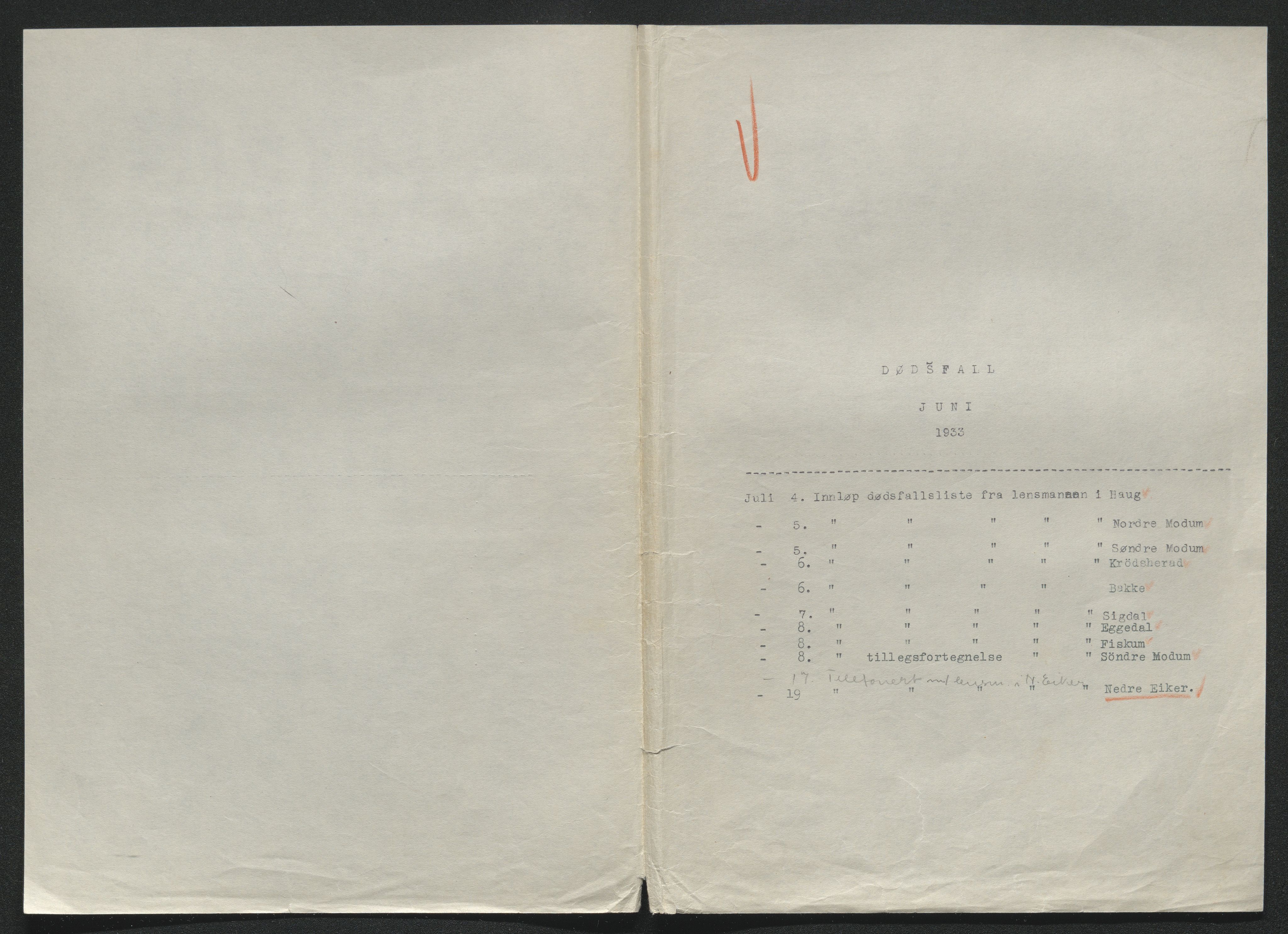 Eiker, Modum og Sigdal sorenskriveri, AV/SAKO-A-123/H/Ha/Hab/L0048: Dødsfallsmeldinger, 1933, p. 400