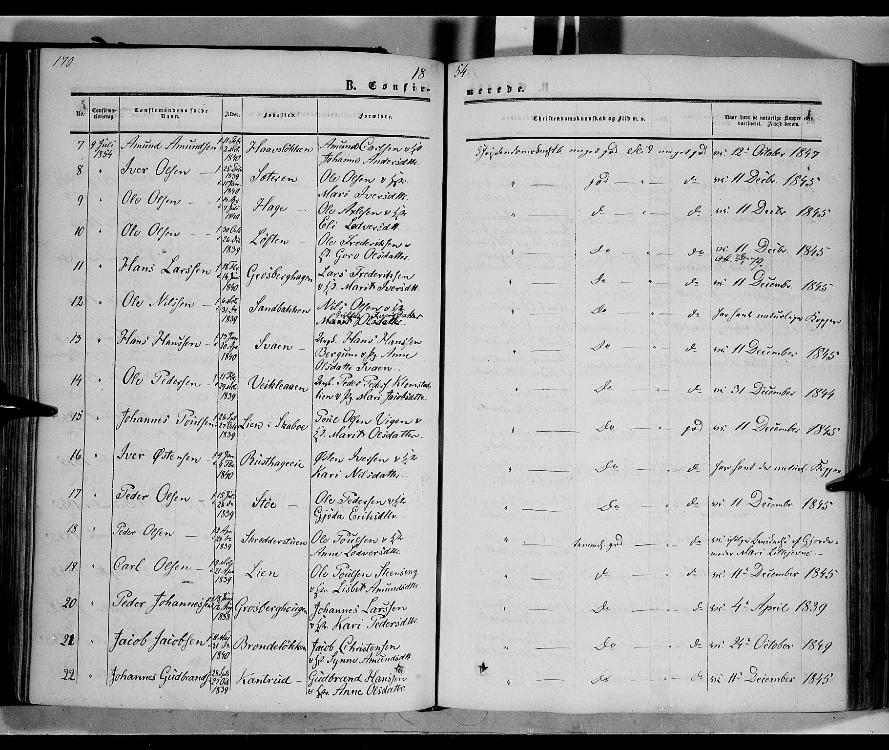 Nord-Fron prestekontor, AV/SAH-PREST-080/H/Ha/Haa/L0001: Parish register (official) no. 1, 1851-1864, p. 170