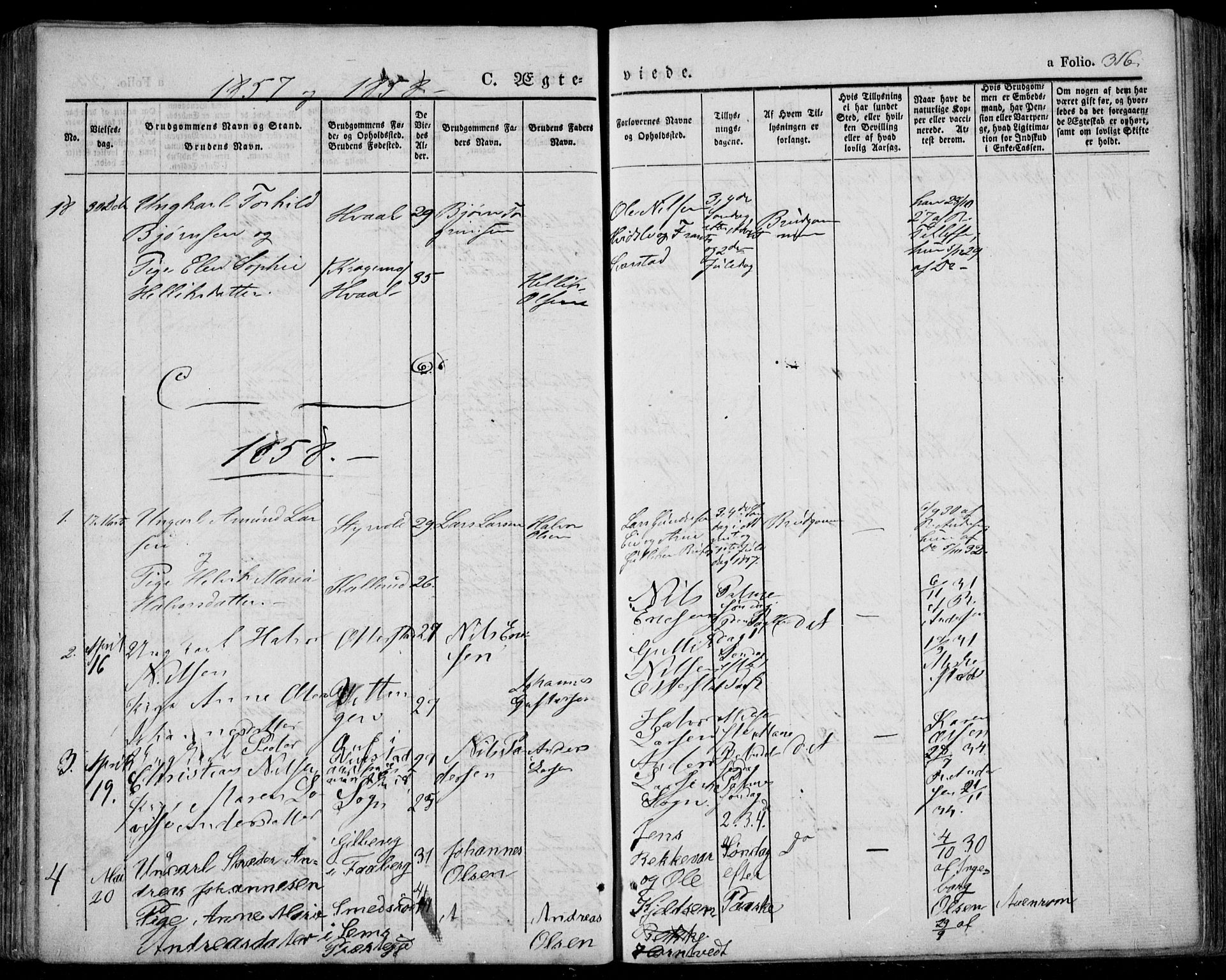 Lardal kirkebøker, AV/SAKO-A-350/F/Fa/L0006: Parish register (official) no. I 6, 1835-1860, p. 316