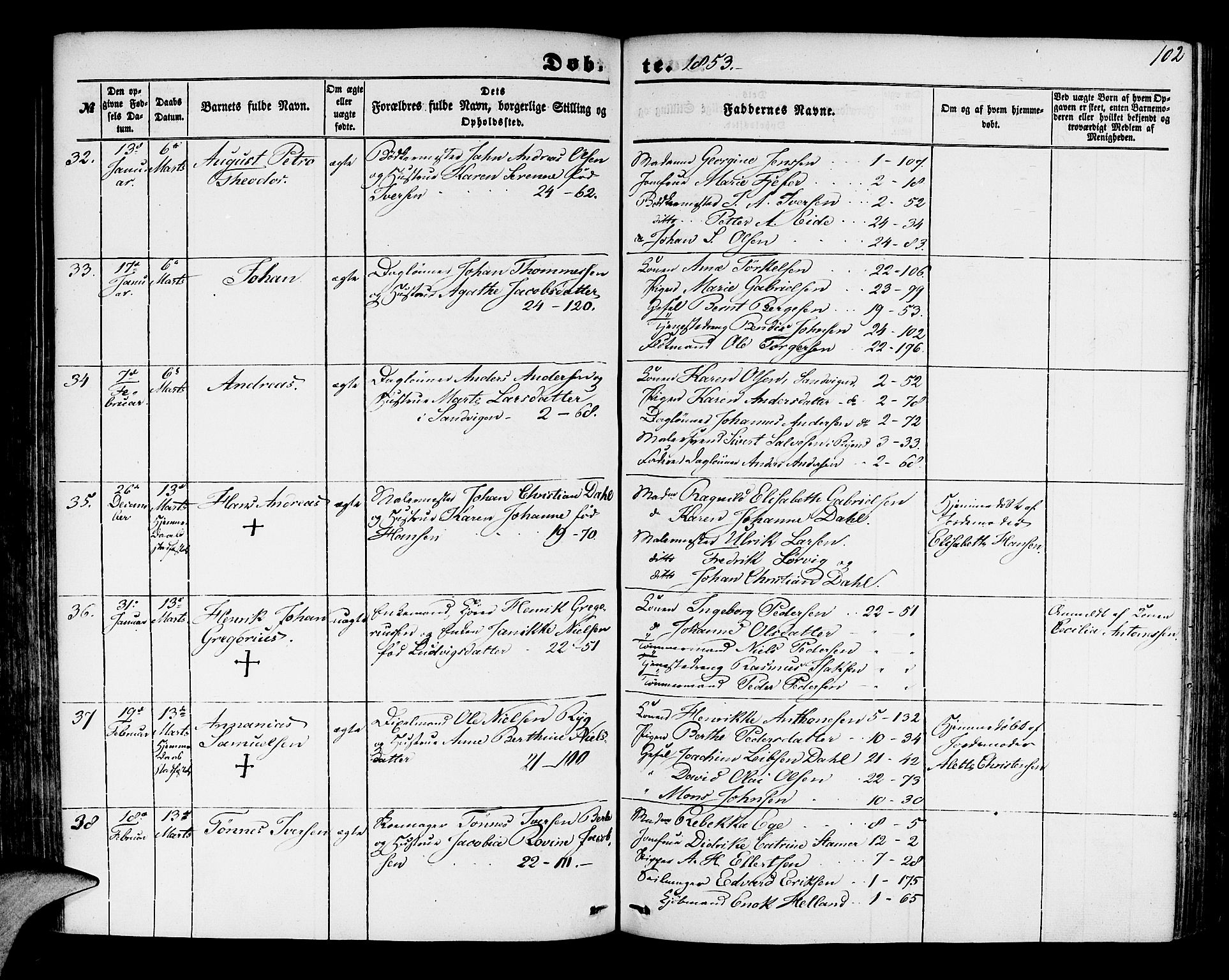 Korskirken sokneprestembete, AV/SAB-A-76101/H/Hab: Parish register (copy) no. B 2, 1847-1853, p. 102