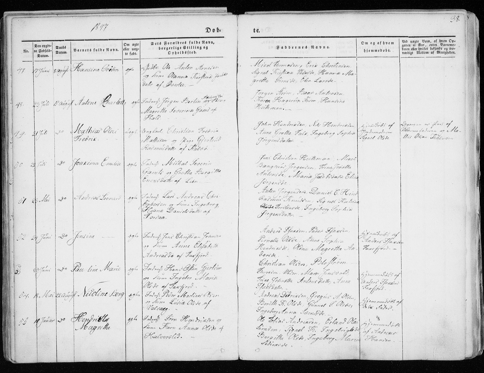 Tranøy sokneprestkontor, AV/SATØ-S-1313/I/Ia/Iaa/L0006kirke: Parish register (official) no. 6, 1844-1855, p. 38