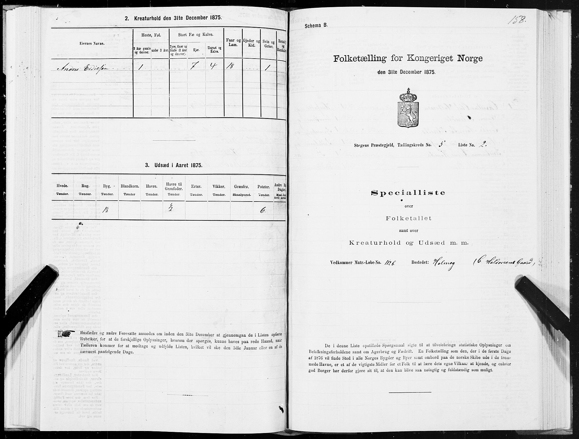 SAT, 1875 census for 1848P Steigen, 1875, p. 2158