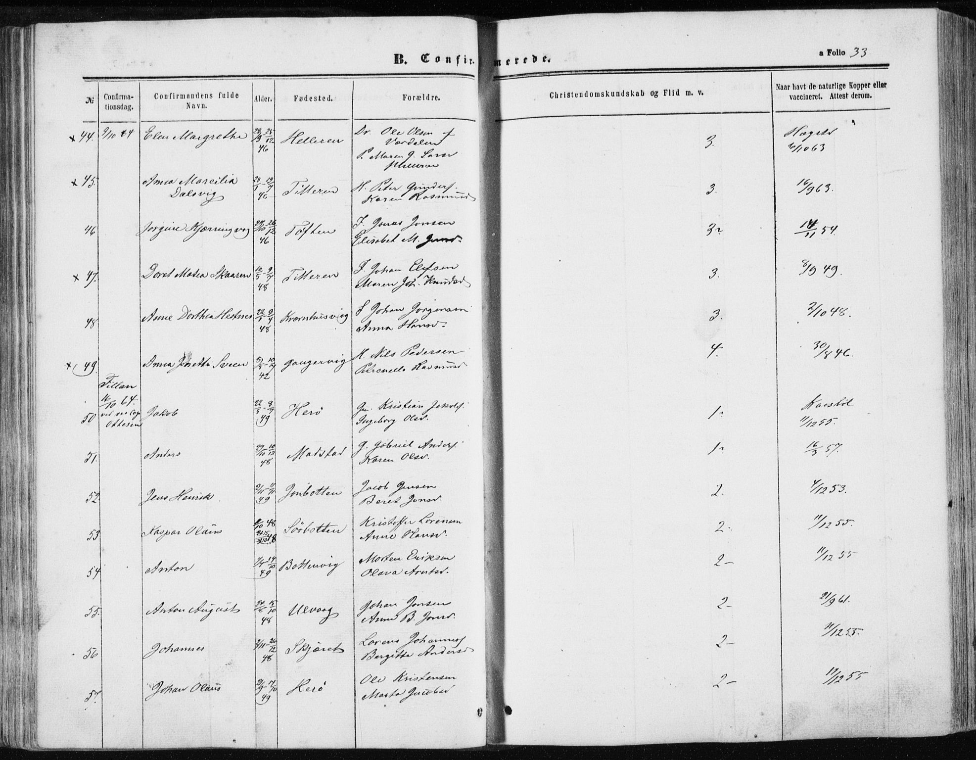 Ministerialprotokoller, klokkerbøker og fødselsregistre - Sør-Trøndelag, AV/SAT-A-1456/634/L0531: Parish register (official) no. 634A07, 1861-1870, p. 33