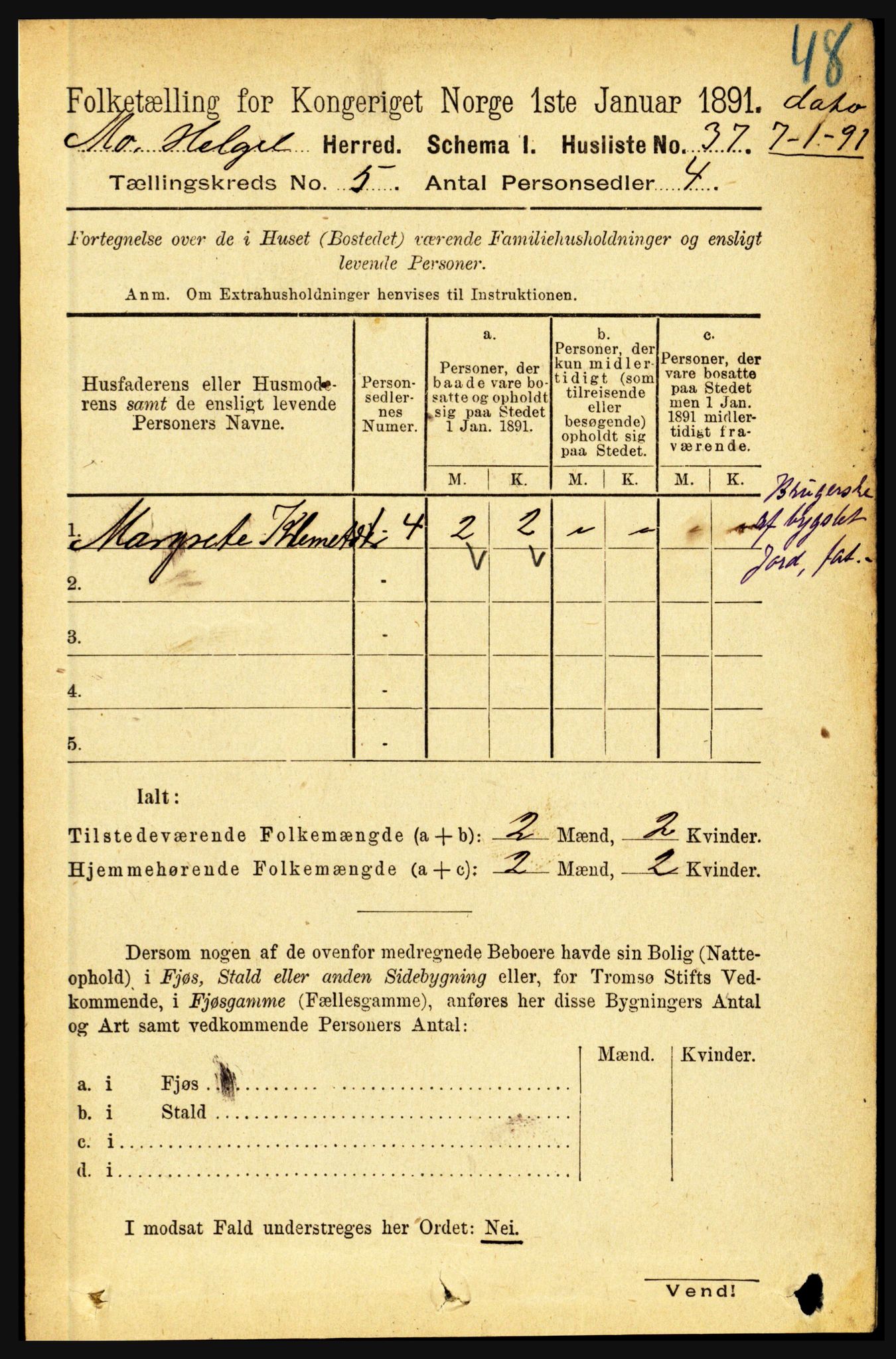 RA, 1891 census for 1833 Mo, 1891, p. 1910