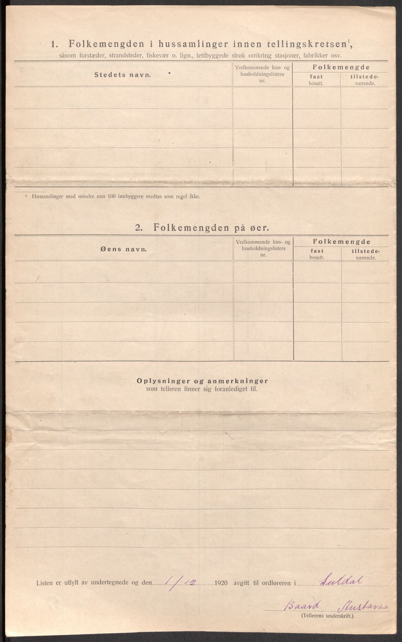 SAST, 1920 census for Suldal, 1920, p. 27