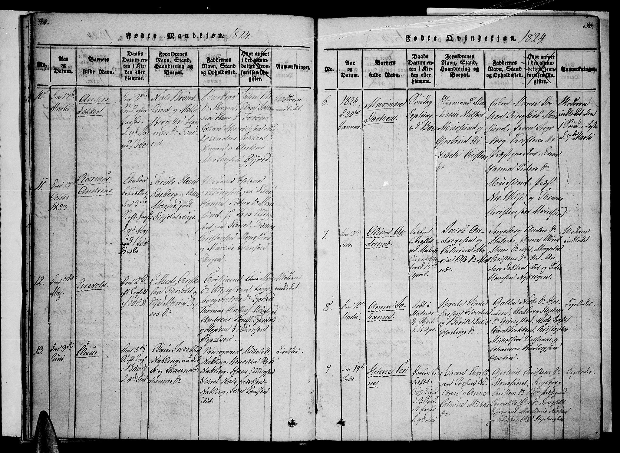 Ministerialprotokoller, klokkerbøker og fødselsregistre - Nordland, SAT/A-1459/891/L1298: Parish register (official) no. 891A03, 1820-1840, p. 34-35