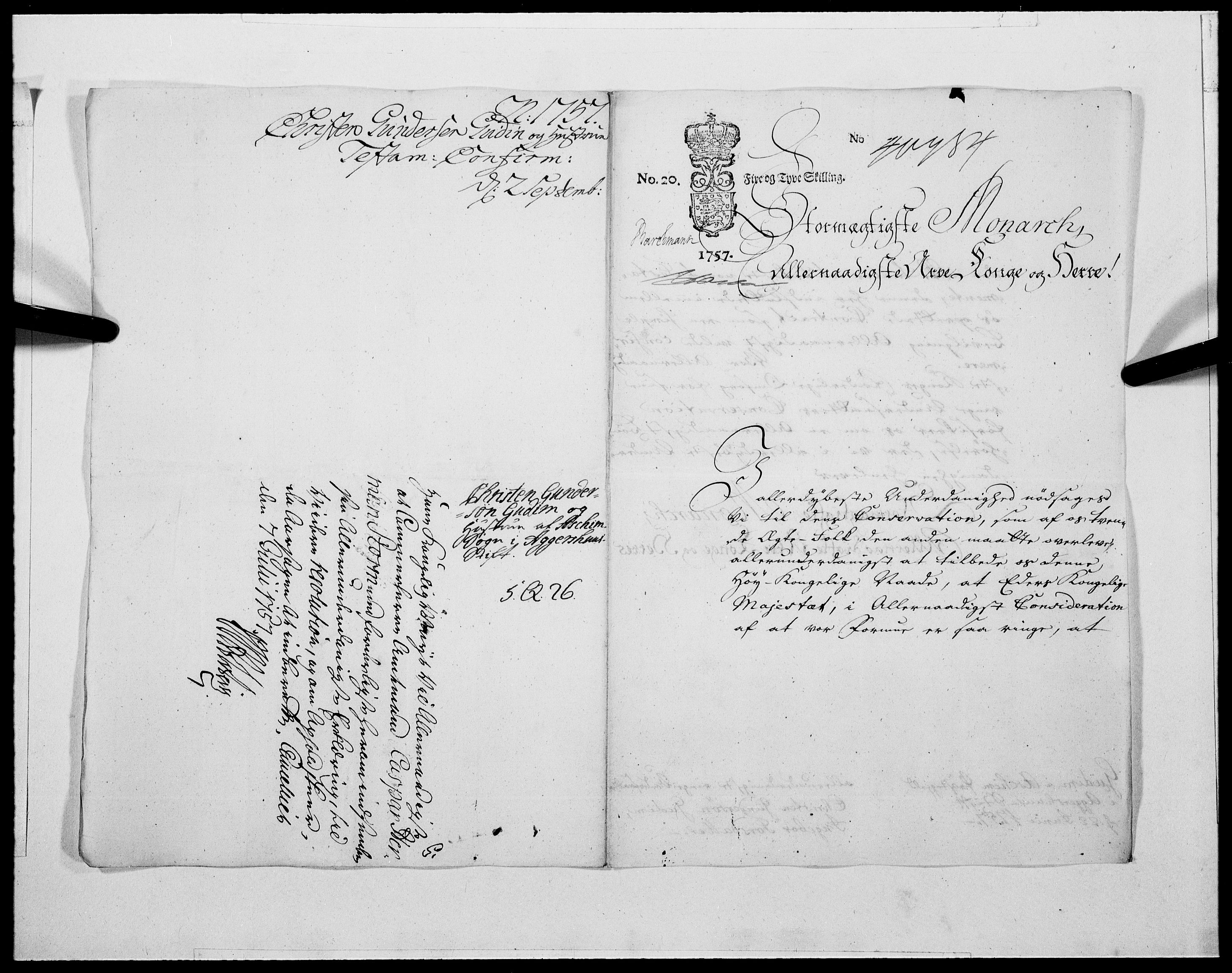 Danske Kanselli 1572-1799, AV/RA-EA-3023/F/Fc/Fcc/Fcca/L0174: Norske innlegg 1572-1799, 1757, p. 147