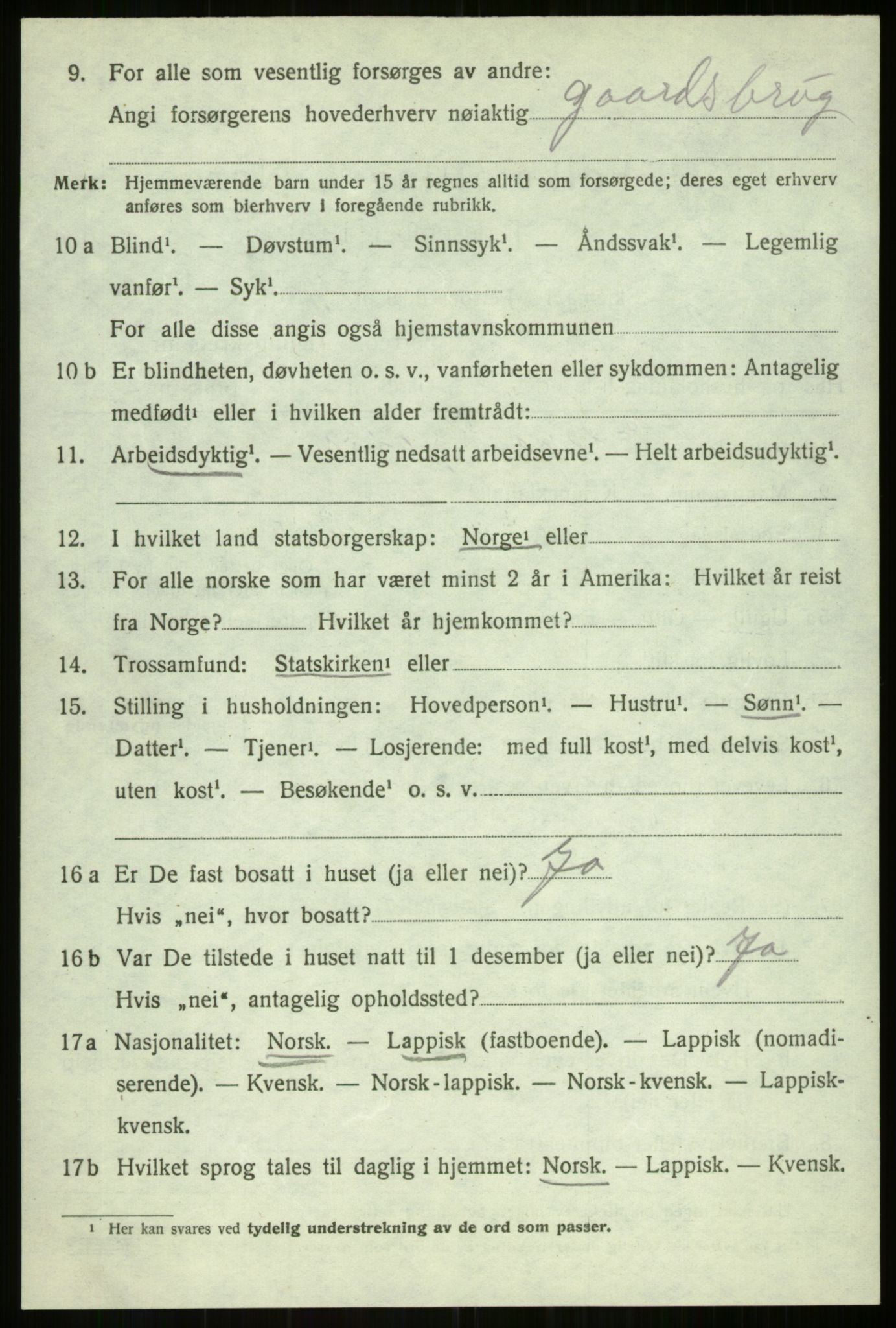 SATØ, 1920 census for Balsfjord, 1920, p. 3831