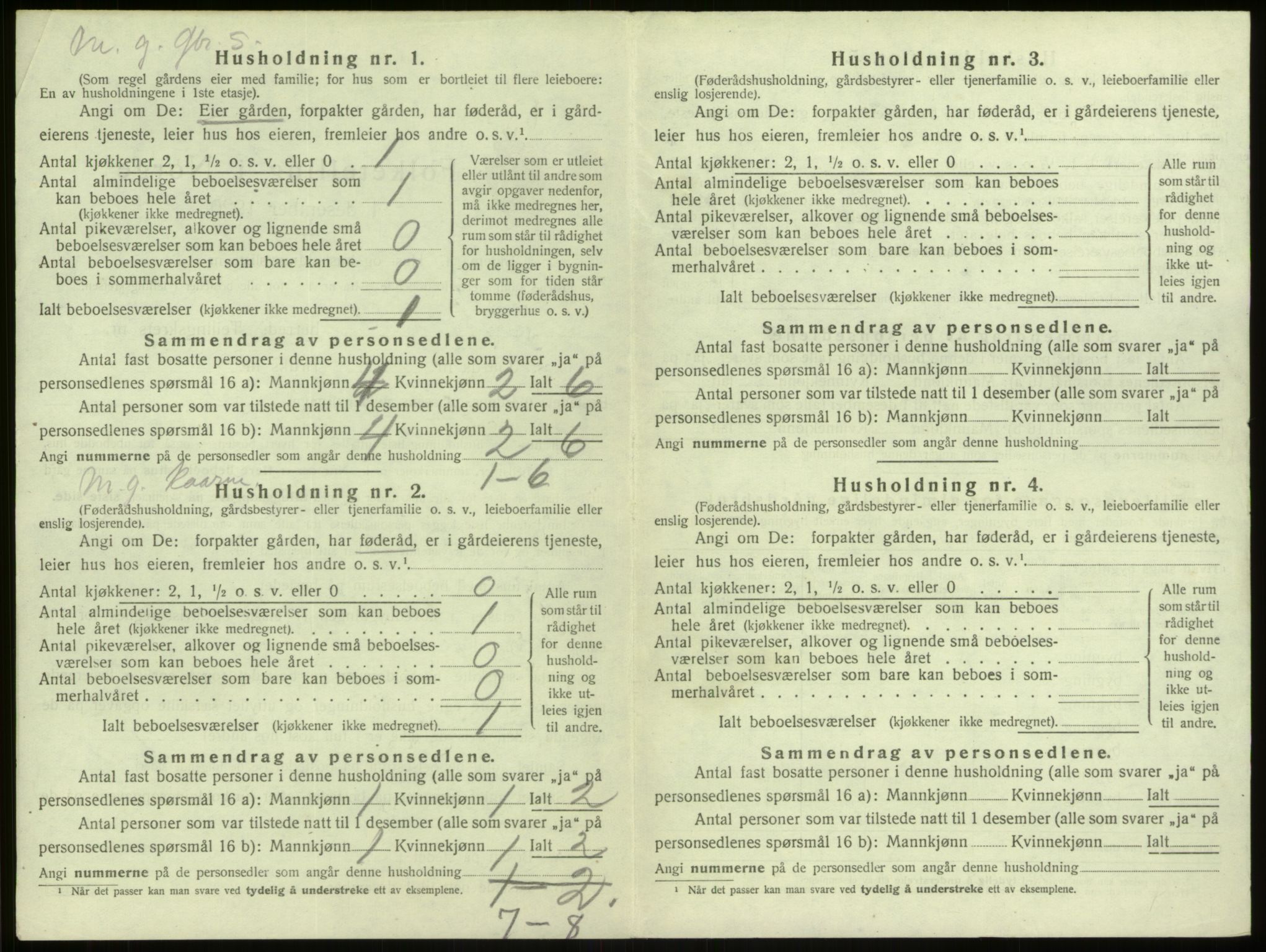 SAB, 1920 census for Manger, 1920, p. 443