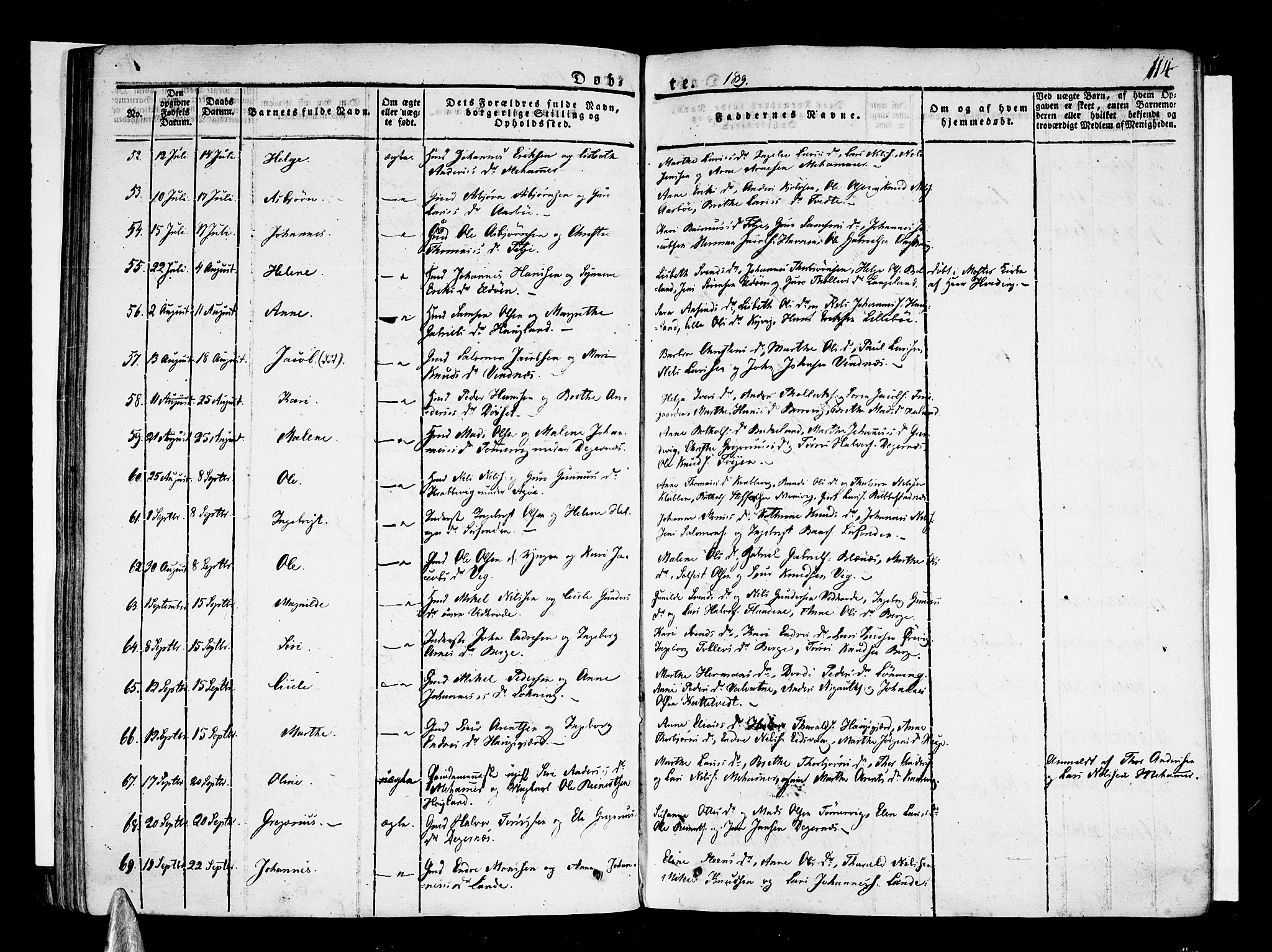 Stord sokneprestembete, AV/SAB-A-78201/H/Haa: Parish register (official) no. A 6, 1826-1840, p. 114