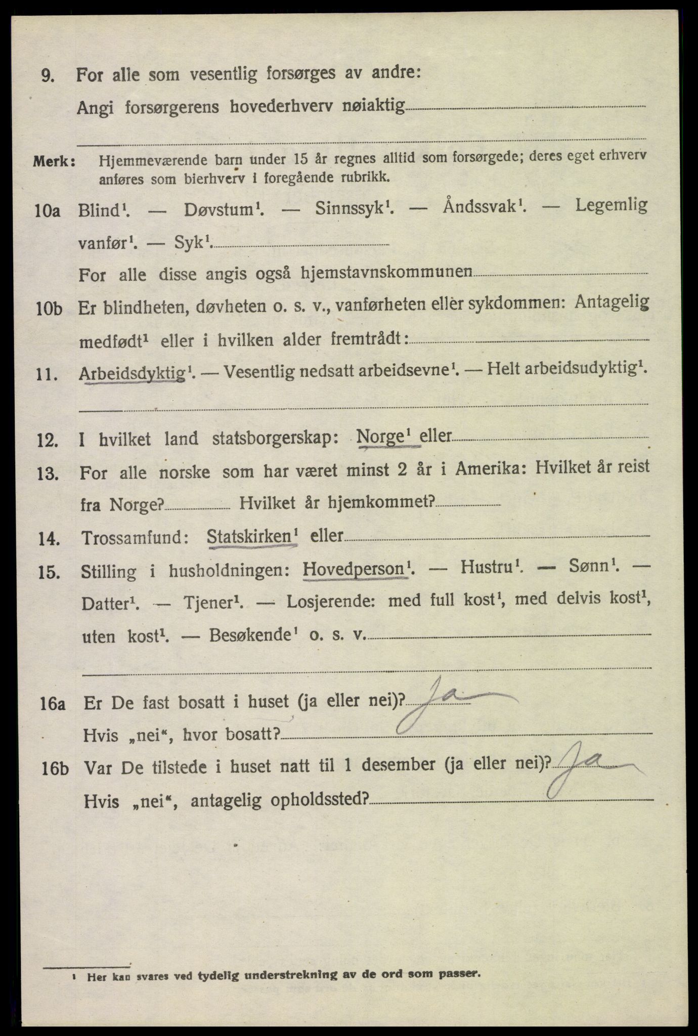 SAH, 1920 census for Tynset, 1920, p. 10053