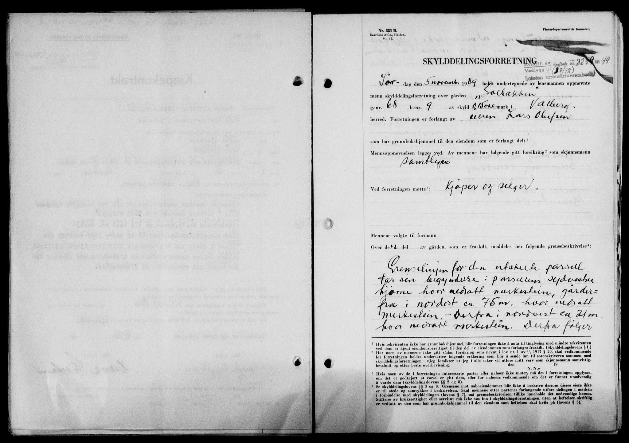 Lofoten sorenskriveri, SAT/A-0017/1/2/2C/L0022a: Mortgage book no. 22a, 1949-1950, Diary no: : 3299/1949