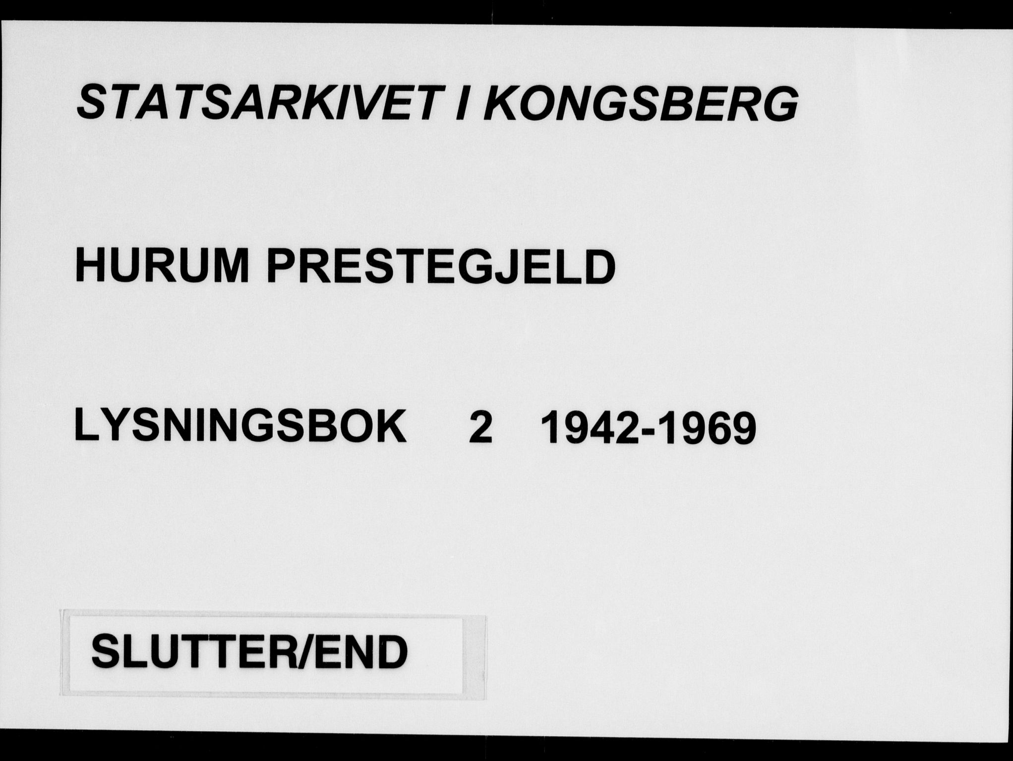 Hurum kirkebøker, AV/SAKO-A-229/H/Ha/L0002: Banns register no. 2, 1942-1969