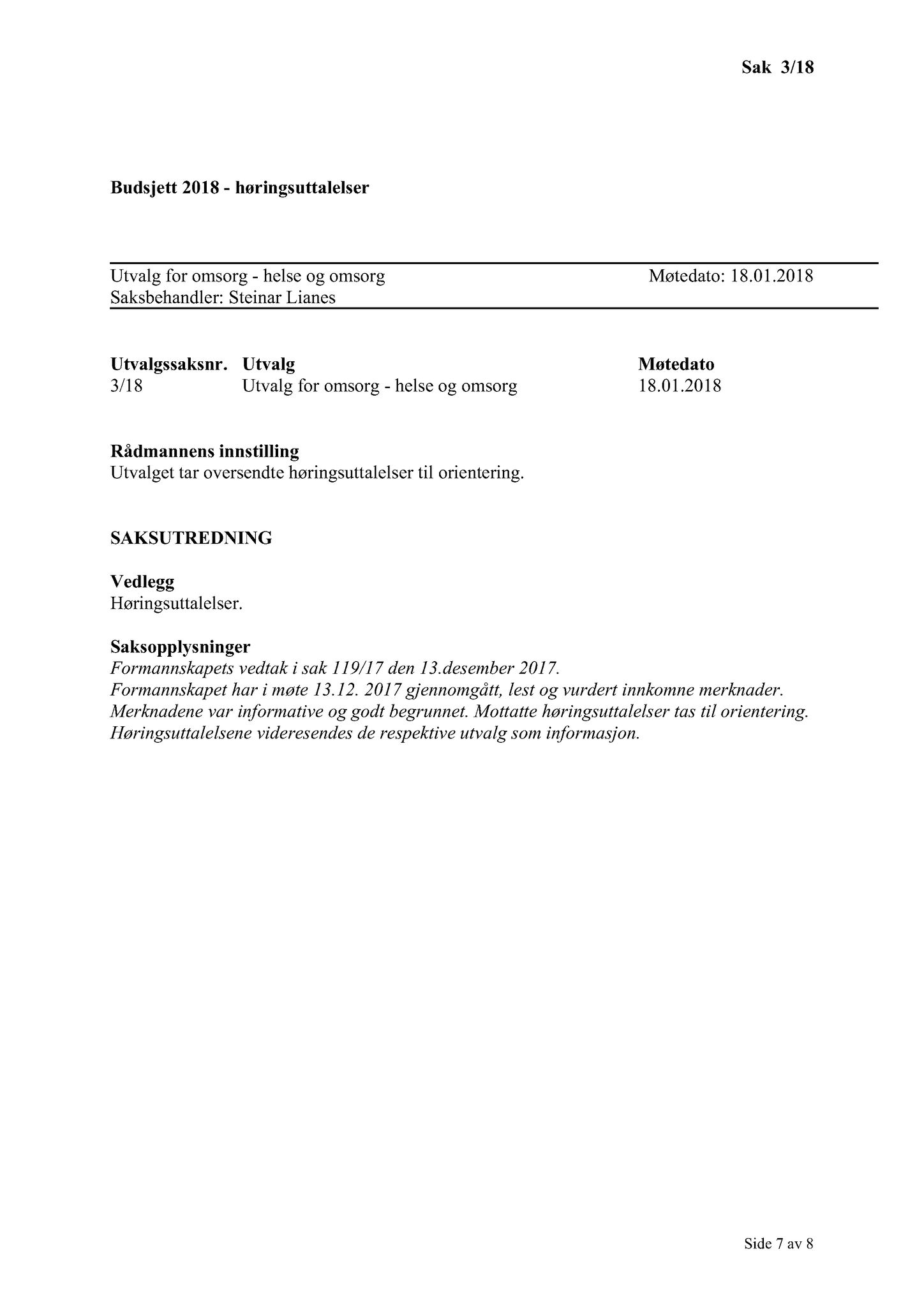 Klæbu Kommune, TRKO/KK/05-UOm/L009: Utvalg for omsorg - Møtedokumenter, 2018, p. 8